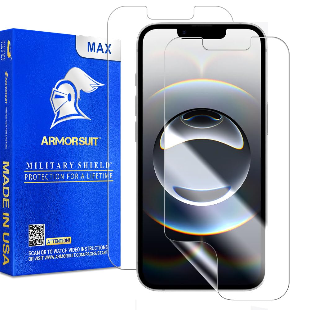 ArmorSuit 2 Pack Screen Protector for iPhone 16e / iPhone 14 / iPhone 13 Pro/iPhone 13 Max Coverage MilitaryShield HD Clear Film