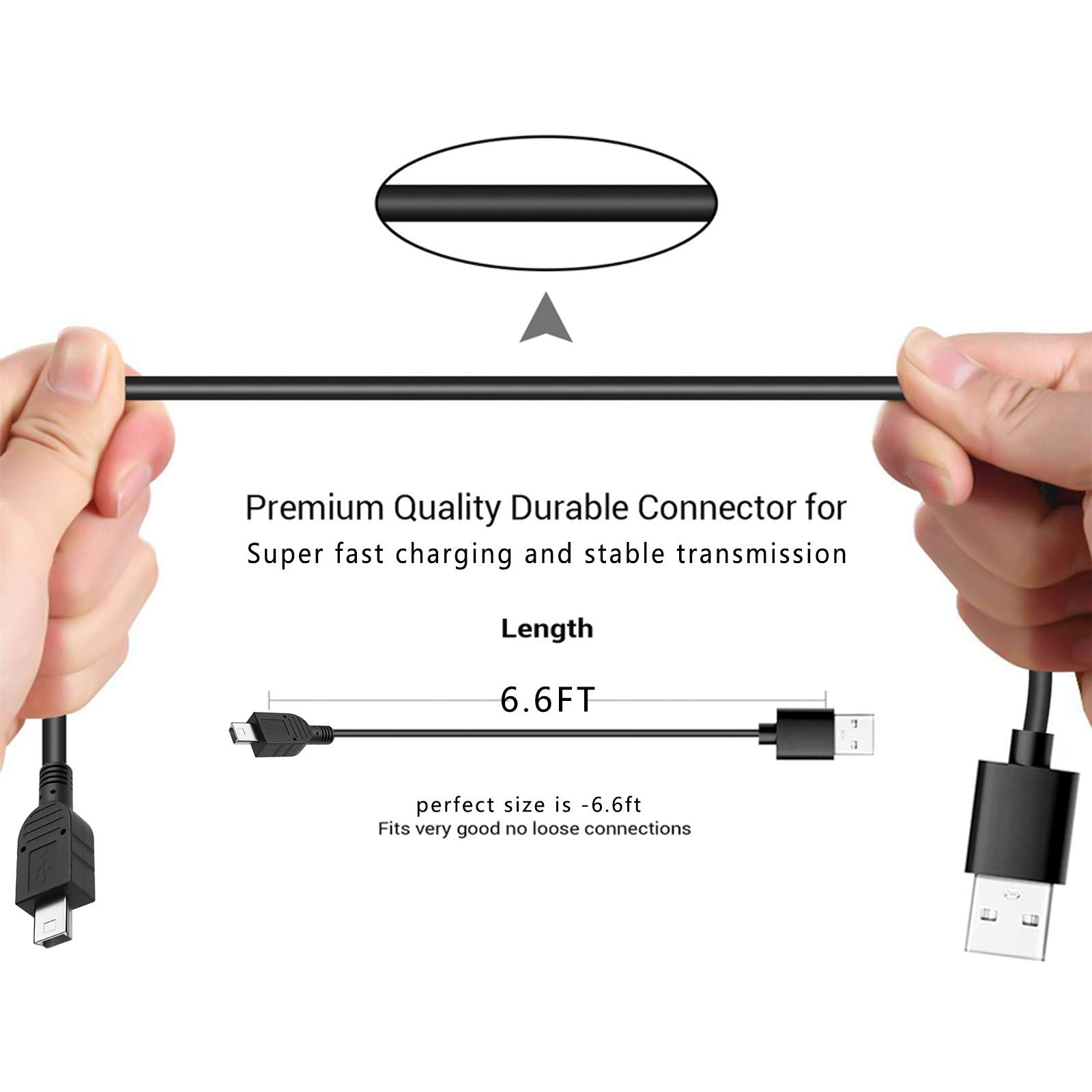 2 Pack 6Ft Replacement Power Cord For Blue Yeti Microphones Mic, Blue Snowball Ice Usb Mic Wire, Ti 84 Graphing Calculator, Ti Nspire Cx/Cx Cas, Ti84 Plus Charging Usb A To Mini B Data Transfer Cable