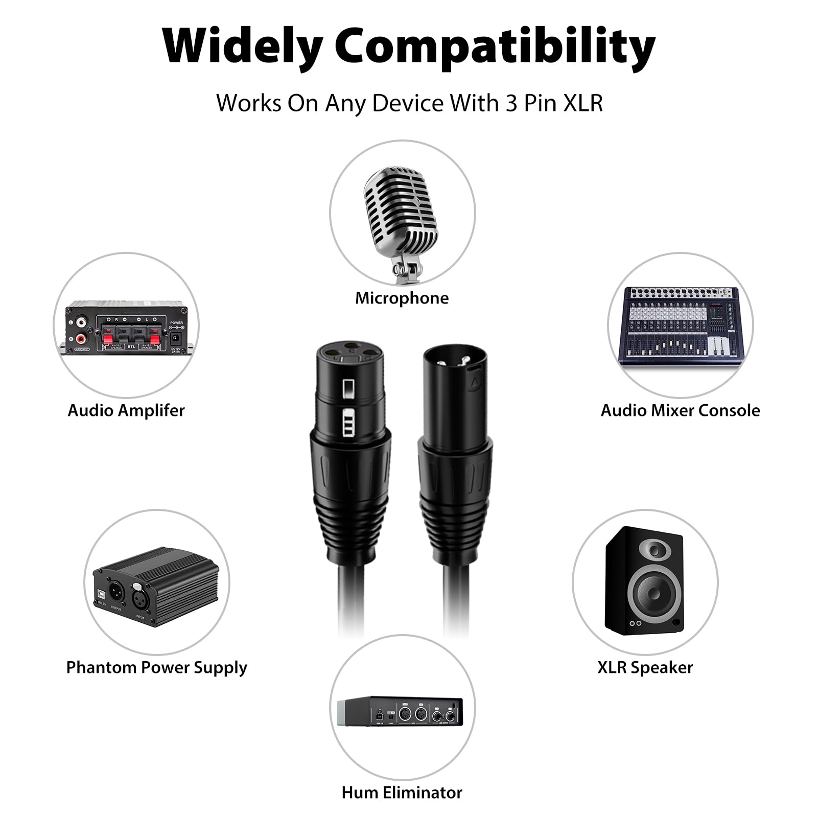 Gocpssg Xlr Cable 25Ft 2 Pack, Xlr Microphone Cable, 3 Pin Xlr Speaker Cable Male To Female Balanced Cable