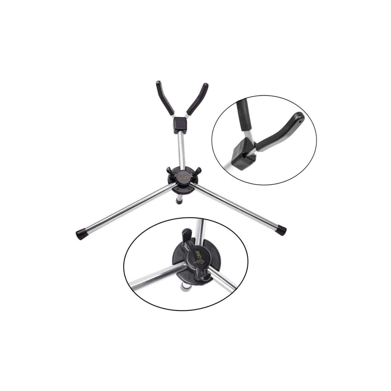 Liyafy Foldable Saxophone Bracket Alto Tenor Sax Stand Universal Wind Instrument Bracket With Leather Bag