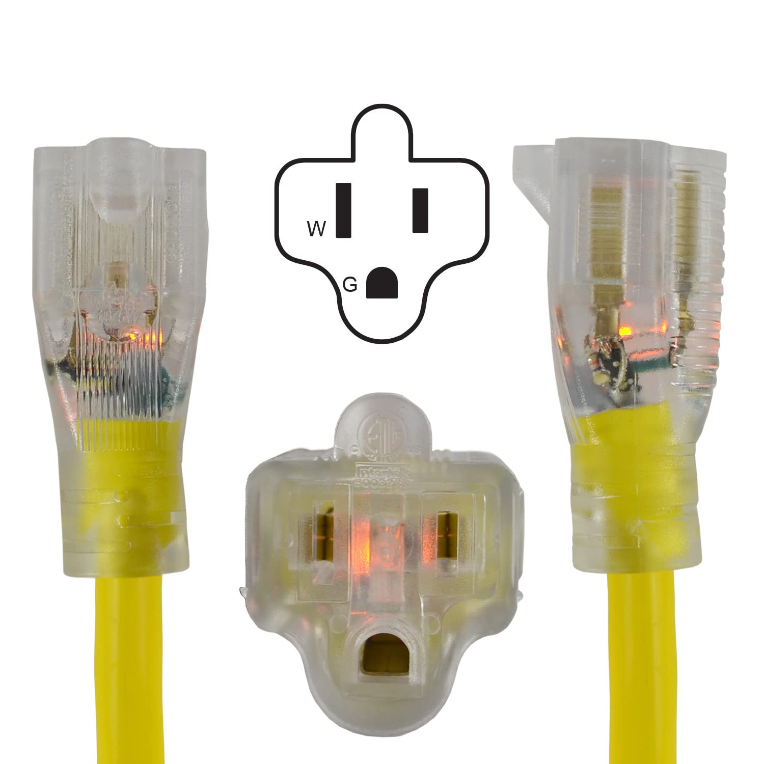 Conntek 20251-025 15 Amp Indoor/Outdoor Sjtw 12/3 Extension Cord, 25 Feet, Ul And Osha Certified