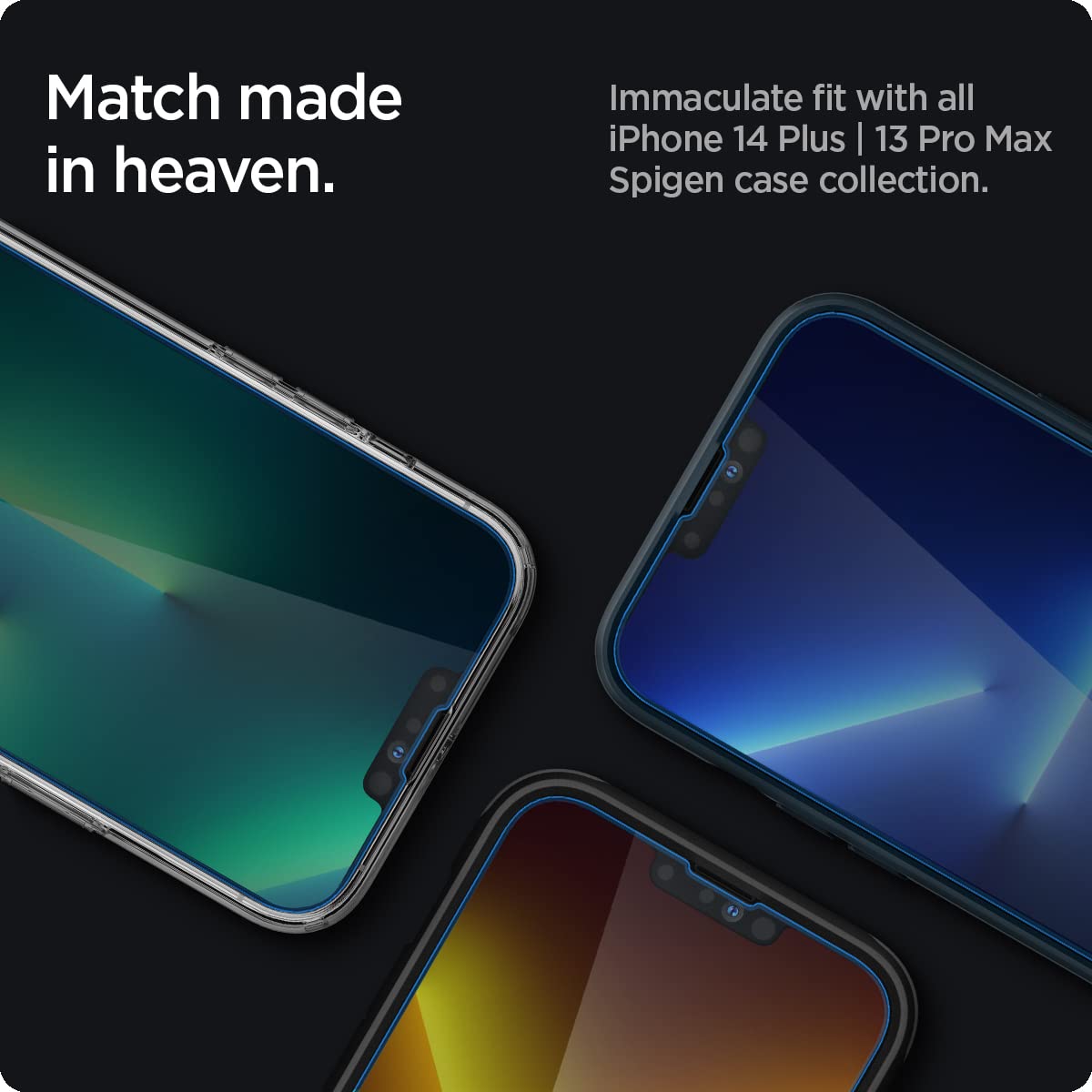 Spigen Tempered Glass Screen Protector Compatible With Iphone 14 Plus/Iphone 13 Pro Max   Sensor Protection