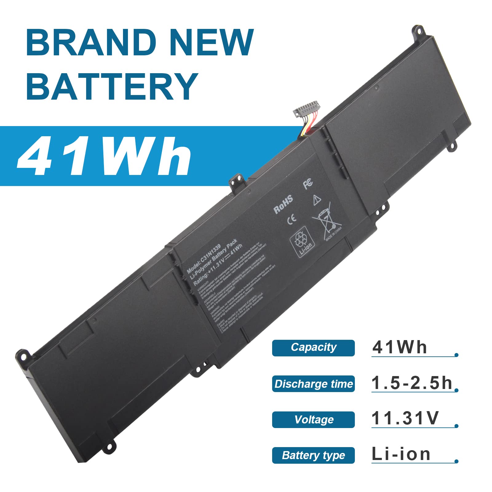 Fancy Buying C31N1339 Laptop Battery Replacement For Asus Zenbook Ux303 Ux303L Ux303La Ux303Lb Ux303Ln Ux303Ub Tp300L Q302L Q302