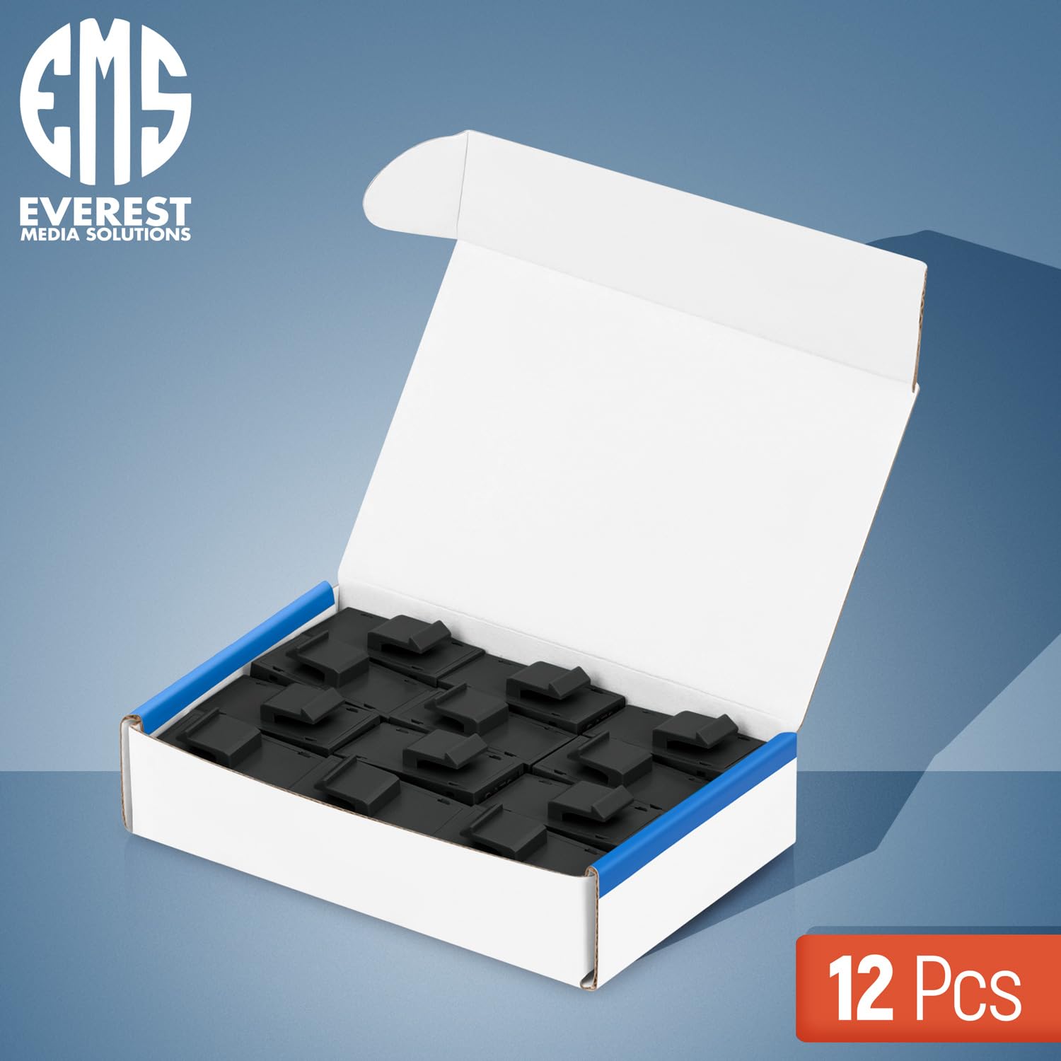 Everest Media Solutions Rj45 Cat6 Keystone Coupler In Black   12 Pack   Female To Female Ethernet Keystone Jack For Standard Wal