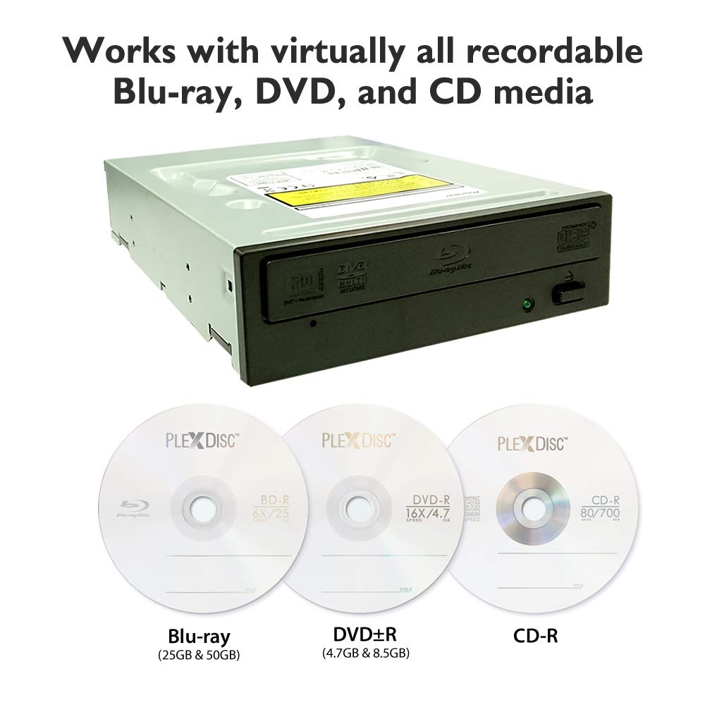 Digital Pioneer Bdr 212V 16X Blu Ray Dvd Cd Internal Burner Drive Bundle With 6X 25Gb Azo Lth Bd R 50 Discs + Software + Cable +