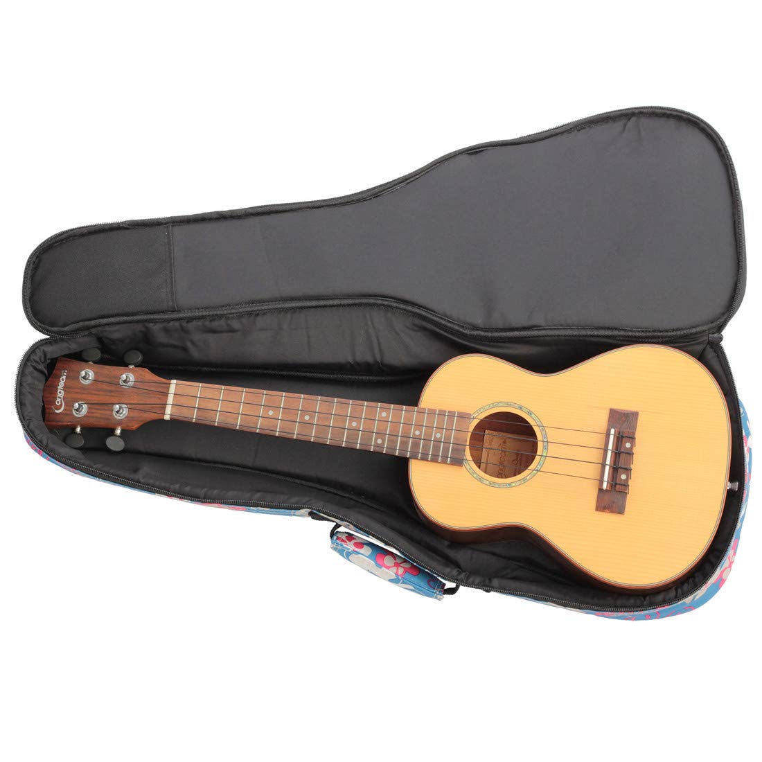 Longteam Print Ukulele Case 10Mm Sponge Portable Waterproof Ukuleles Bag Cover Uke Gig Bag With Accessory Storage Pocket (21 In