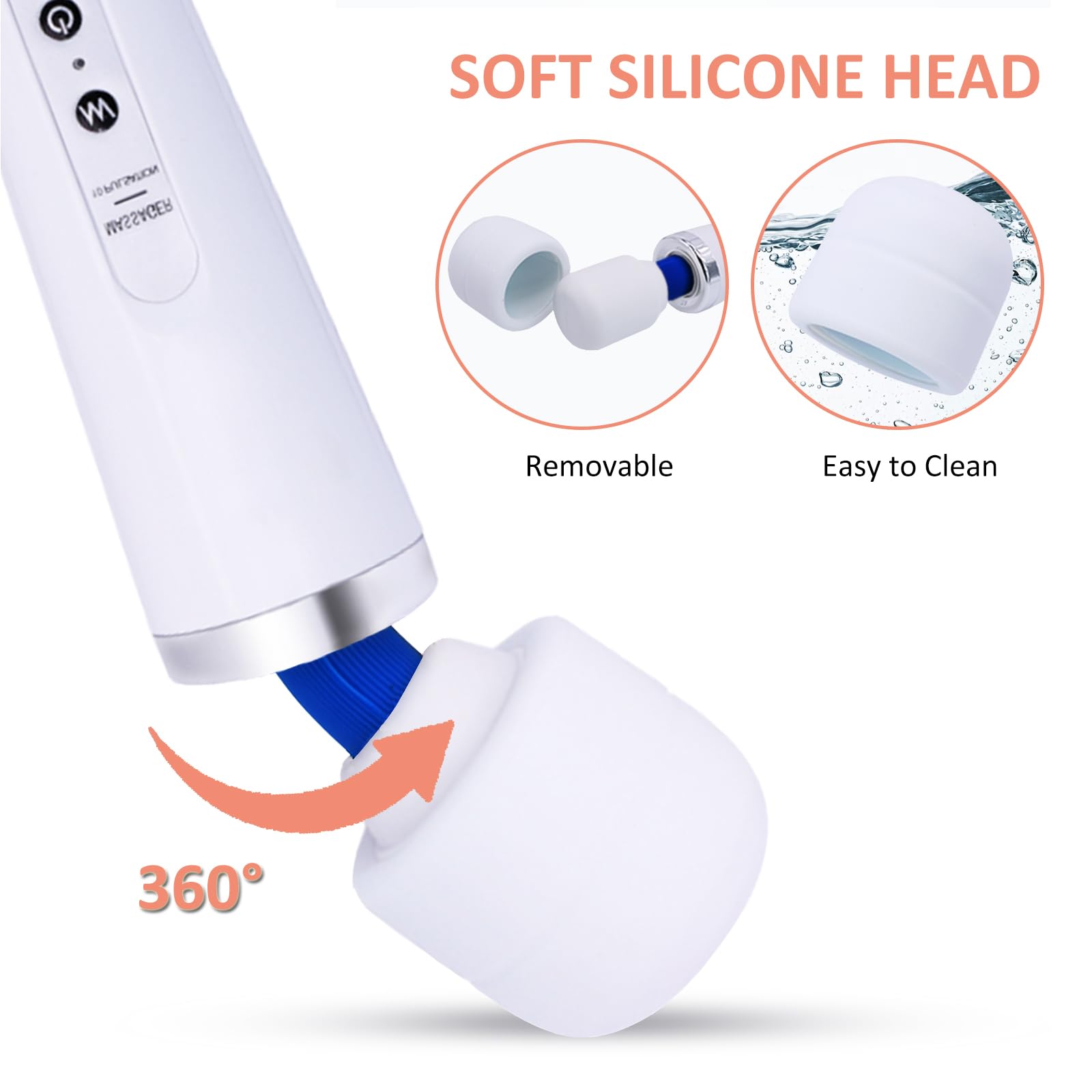 Vzvjtr Electric Muscle Massager, Handheld Relaxation Tool, Body Muscle Deep Tissue Massage For Neck Back Shoulder Foot (White)