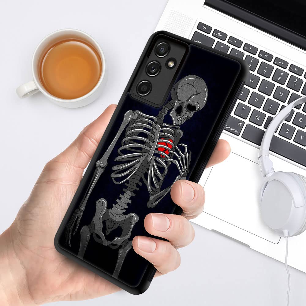 ZHEGAILIAN Samsung Galaxy A14 5G Phone Case, Silicone TPU & Acrylic, Brake Heart Skeleton Pattern