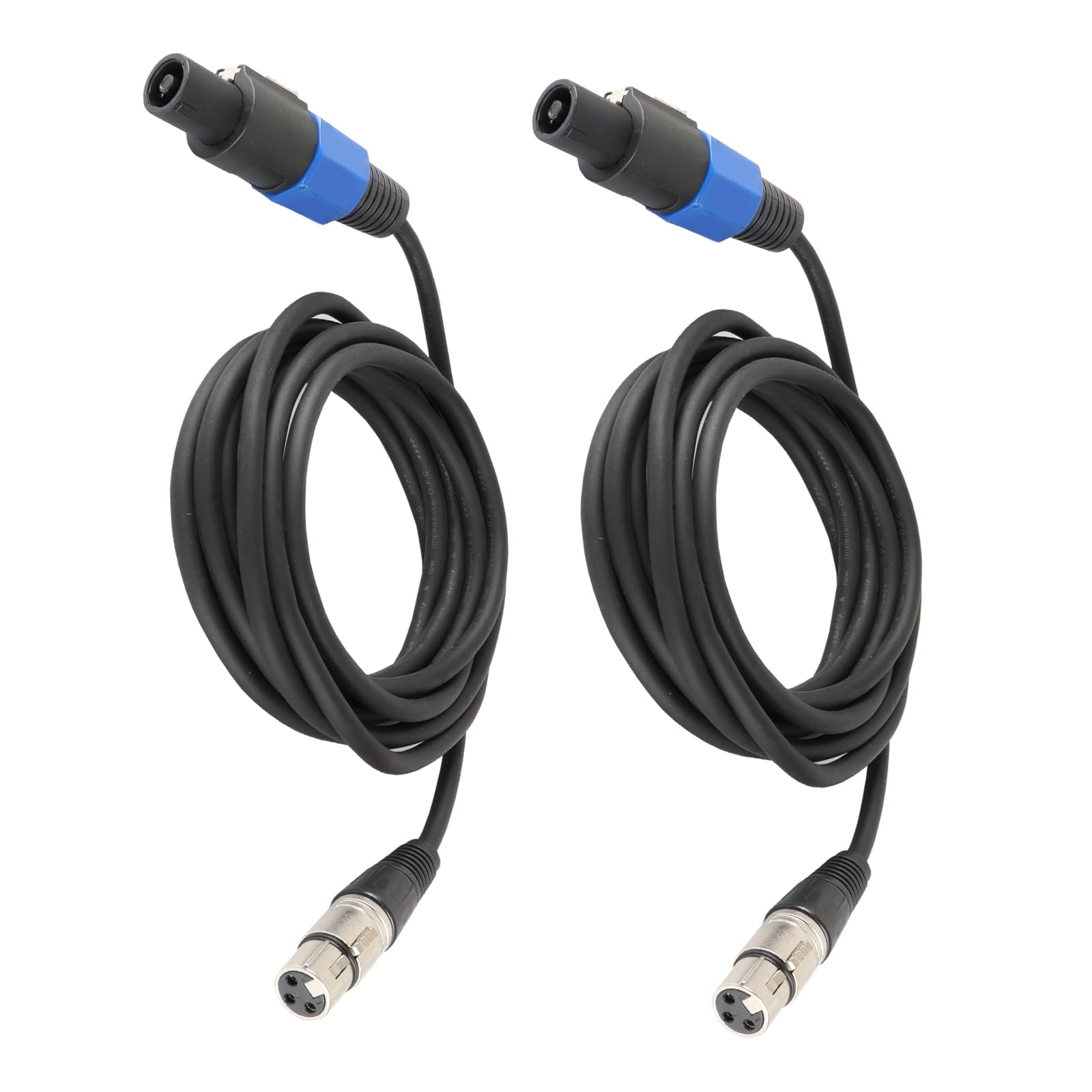 Hbu 15 Feet Pack Of 2 Speakon To Xlr Cable   2Pcs Speak On Male To 3 Pole Xlr Female Extension Wire   15Ft. Dj Pa Stage Audio Ja