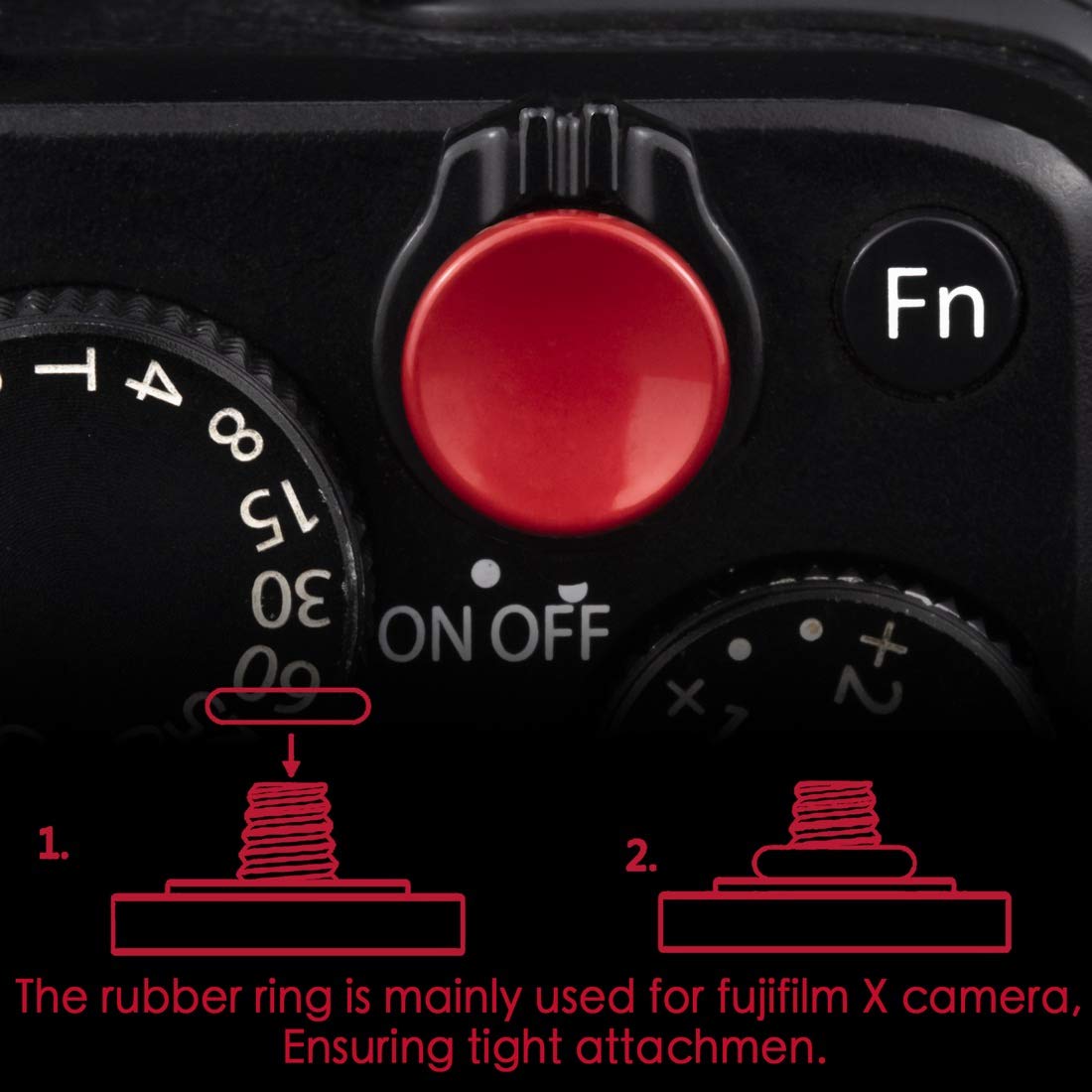 Soft Shutter Release Button (2 Pack/Red) High End Concave Camera Shutter Button
