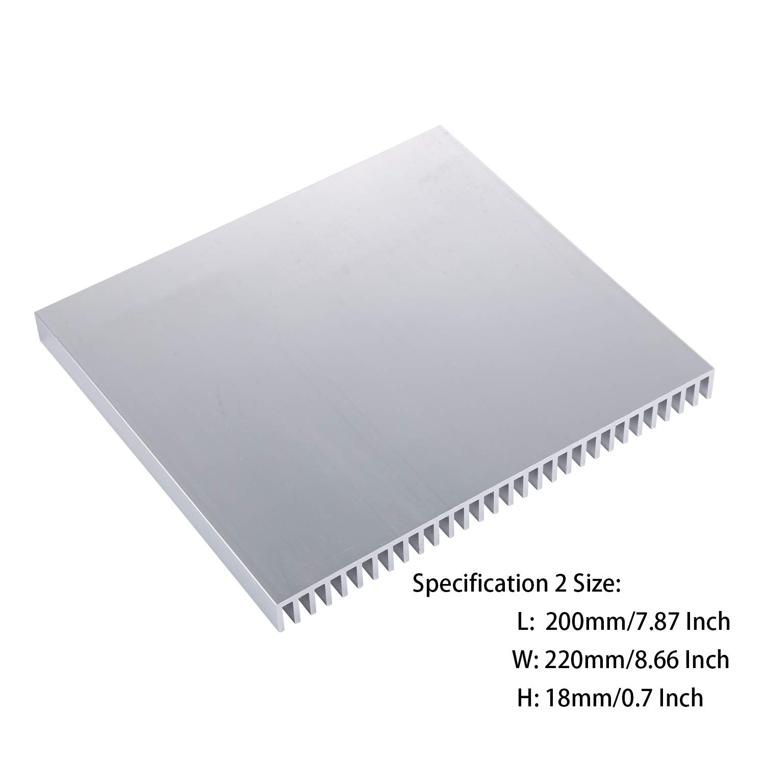 Awxlumv Large Led Aluminum Heatsink 200 X 220 X 18Mm / 7.87 X 8.66 X 0.7 Inch Cooler 30 Fins Heat Sink Board