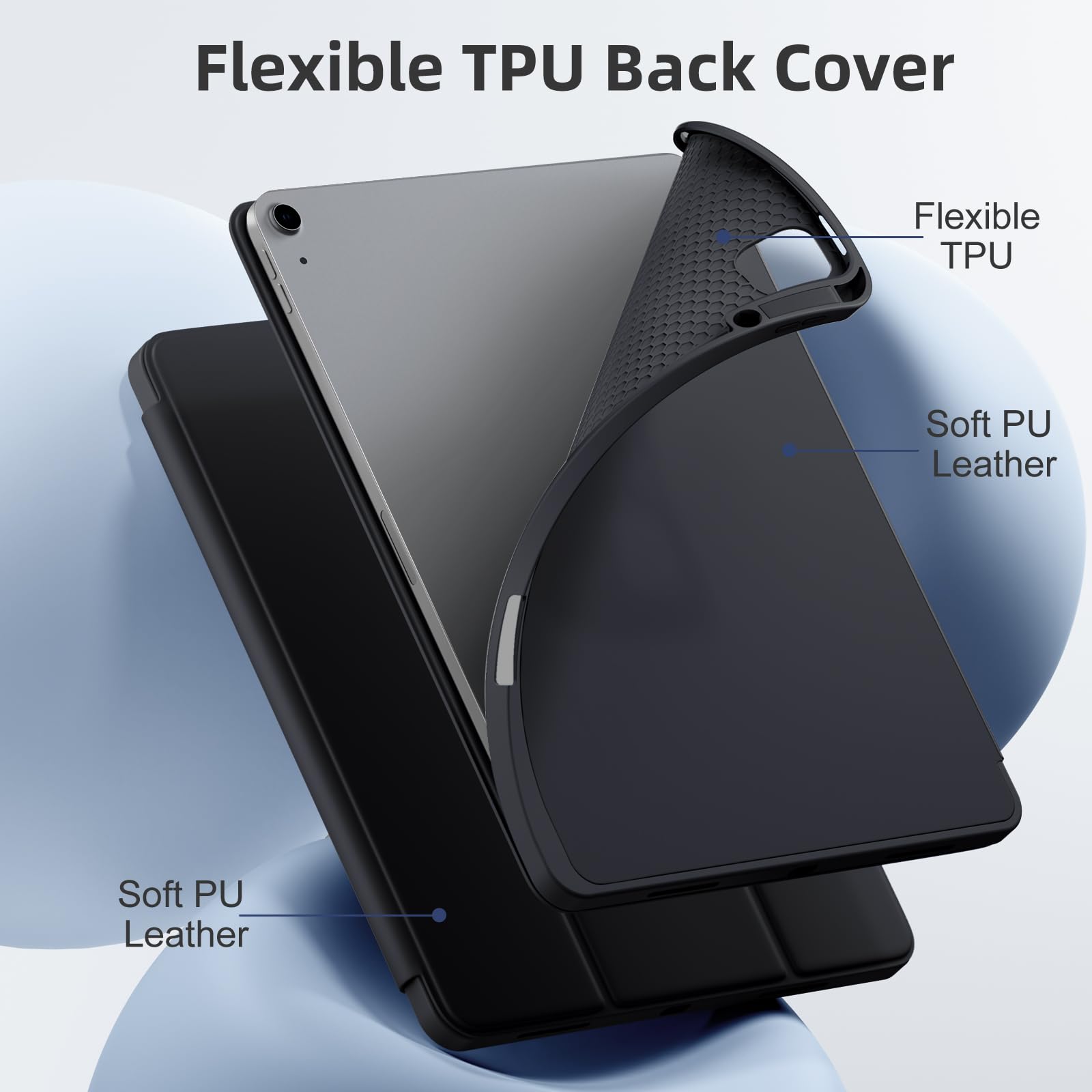 Akkerds Compatible For Ipad Air 13 Inch Case M2 2024 With Pencil Holder, For Ipad Pro 12.9 Case 6Th/5Th/4Th Generation 2022/2021