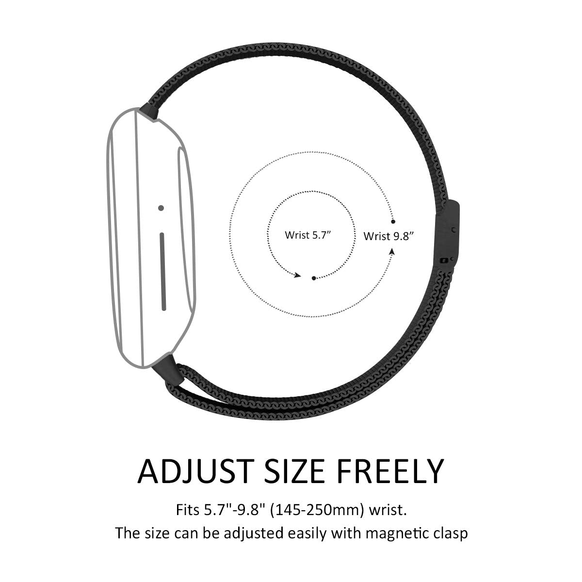 Maxjoy Compatible With Fitbit Sense/Versa 3 Bands, Versa3 Stainless Steel Metal Band Mesh Replacement Bracelet Wristband With Pr