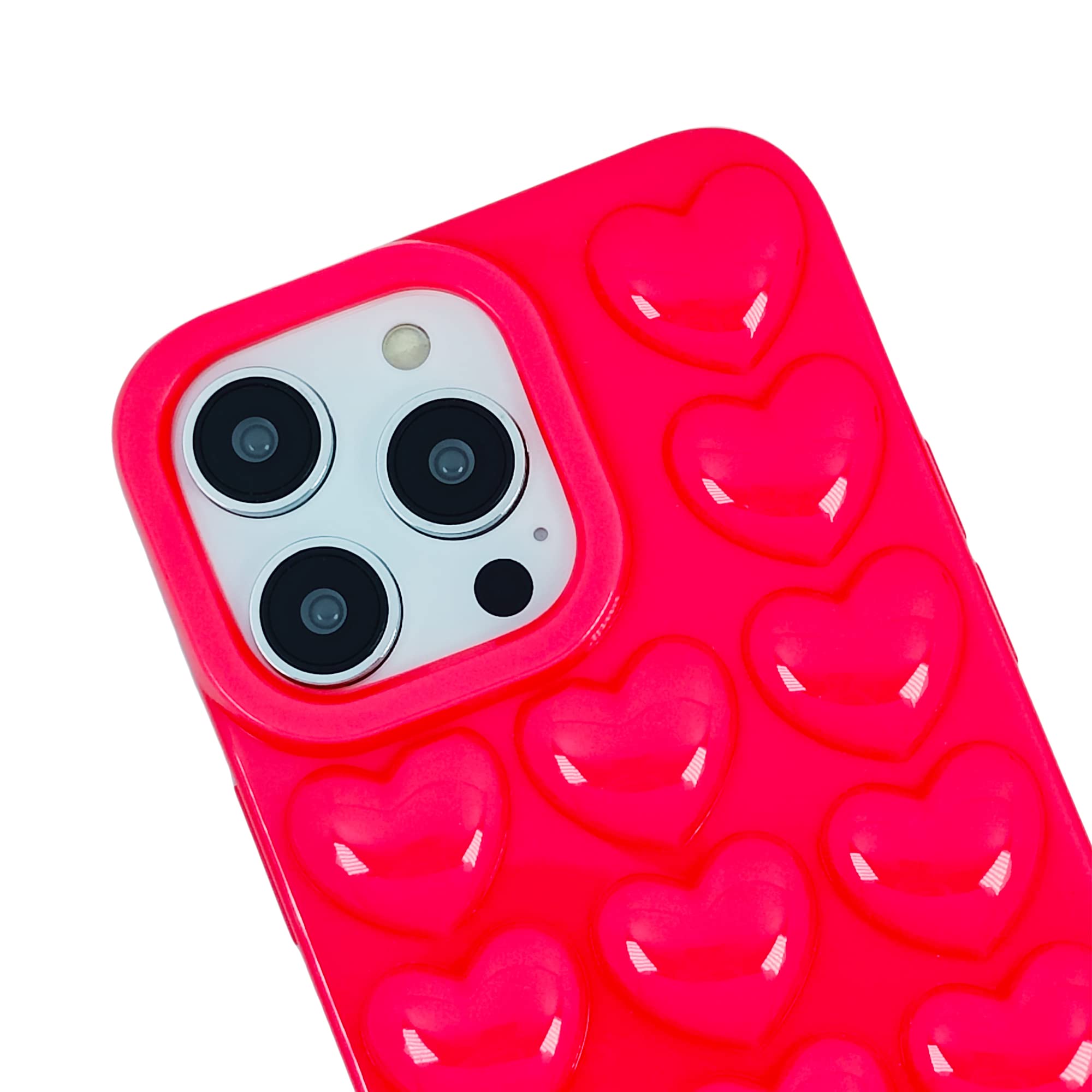Dmaos For Iphone 16 Pro Max Case For Women, 3D Pop Bubble Heart Kawaii Gel Cover, Cute Girly For Iphone16 Pro Max 6.9 Inch - Hot