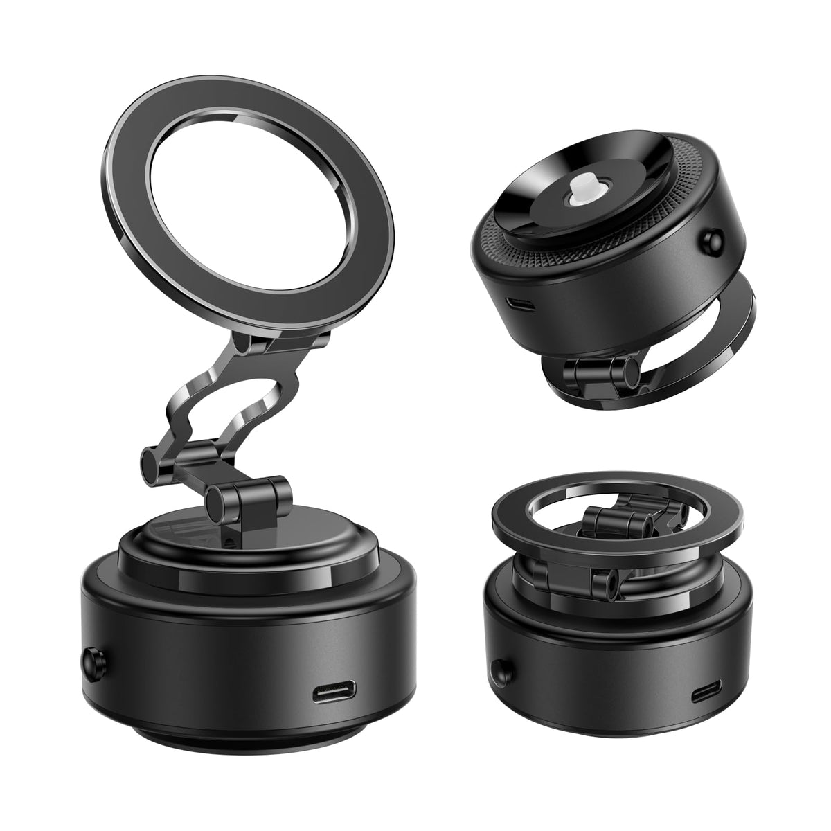 Telesin Electric Magsafe Car Mount Vacuum Magnetic Car Phone Holder 105N 360 Reinforced Adjustable Swivel Lock, Suction Cup Phon