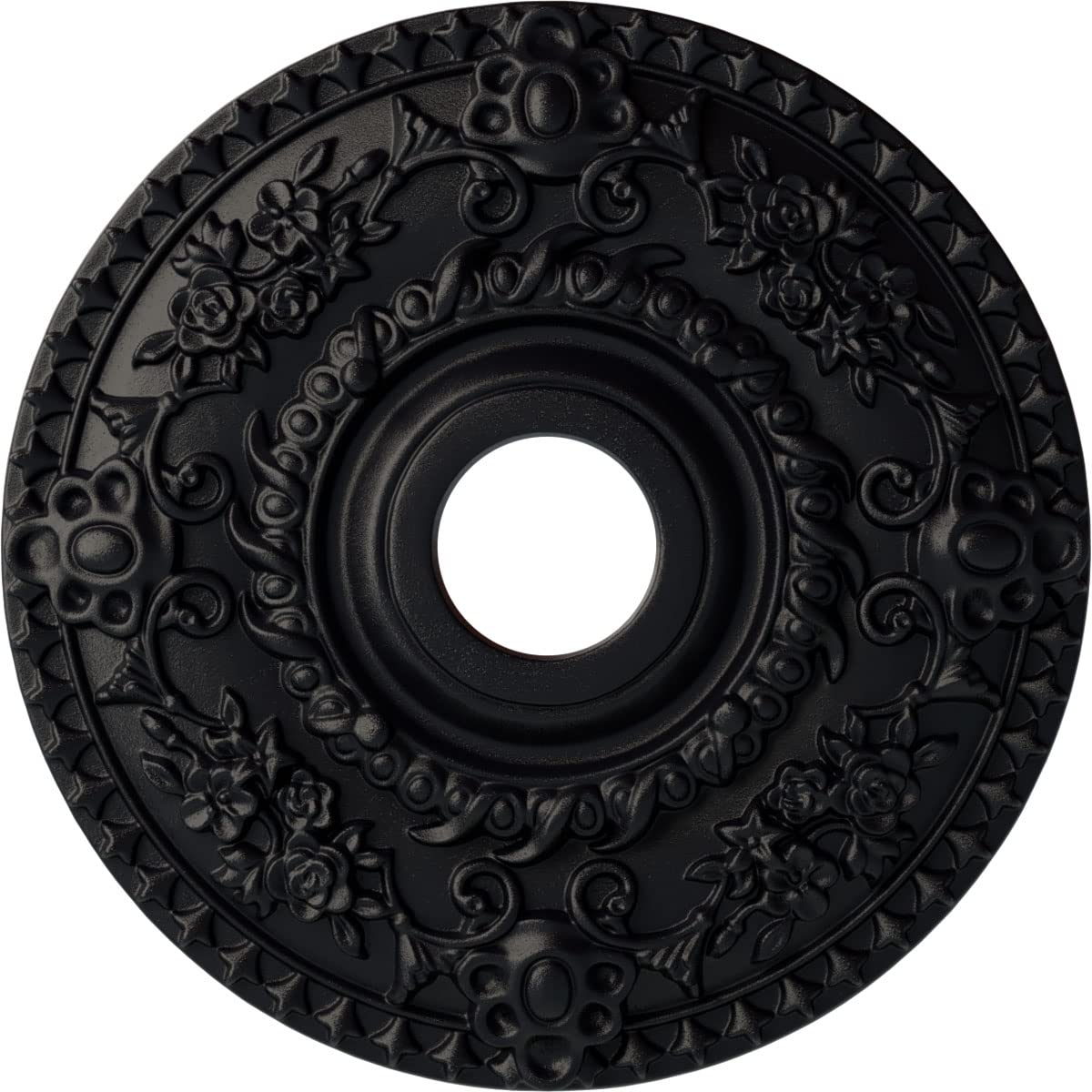 Ekena Millwork CM18ROSGS Rose Ceiling Medallion, Steel Gray