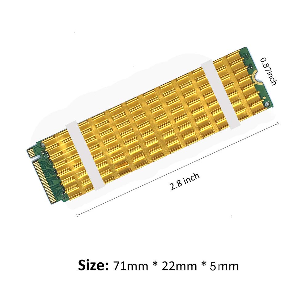 2 Pcs Applicable M.2 Nvme Ssd 2280 Heatsinks Gold