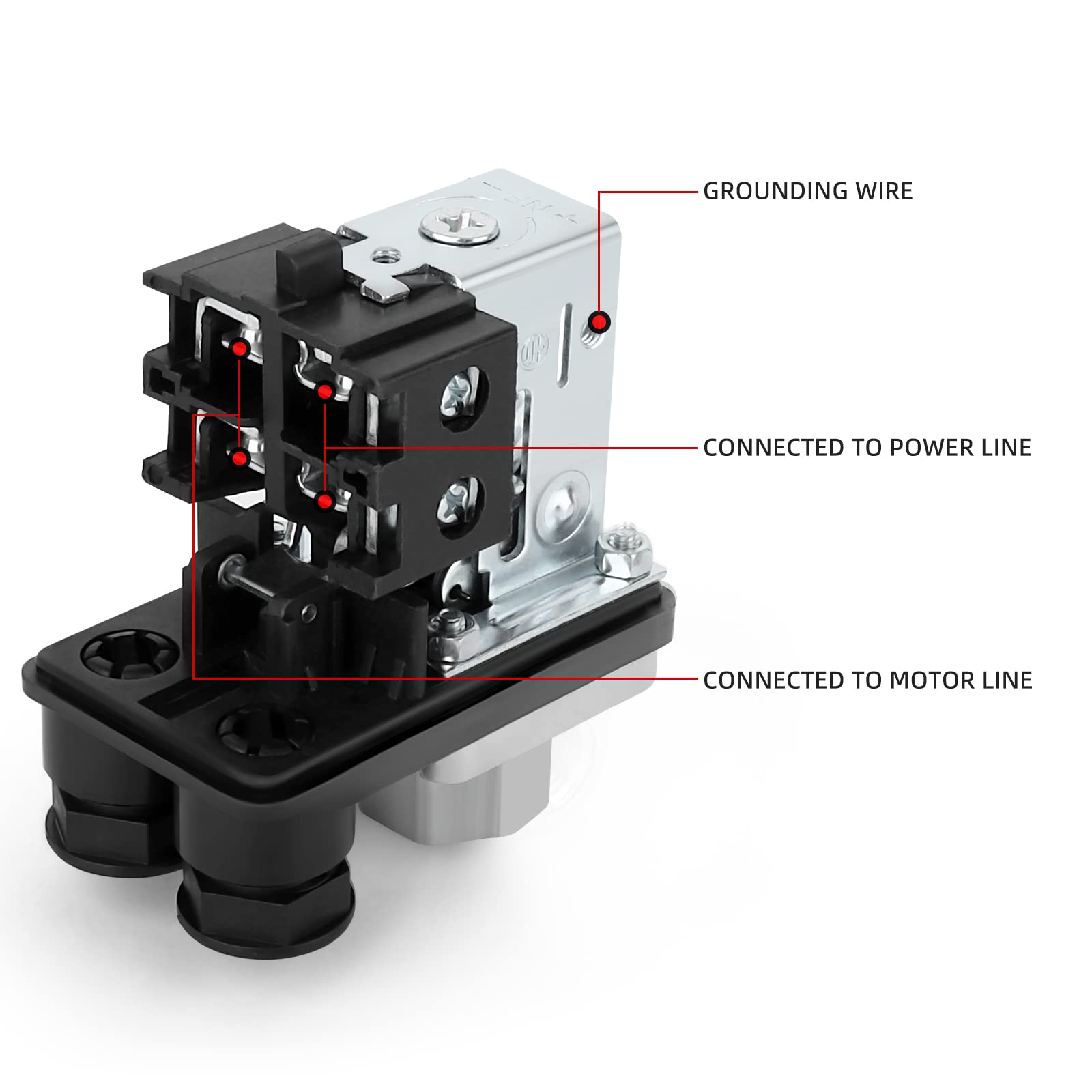 Meanlin Measure Air Compressor Pressure Switch Control Valve 90 120 Psi 110V 240V Replacement Parts With 0 180 Pressure Gauge An