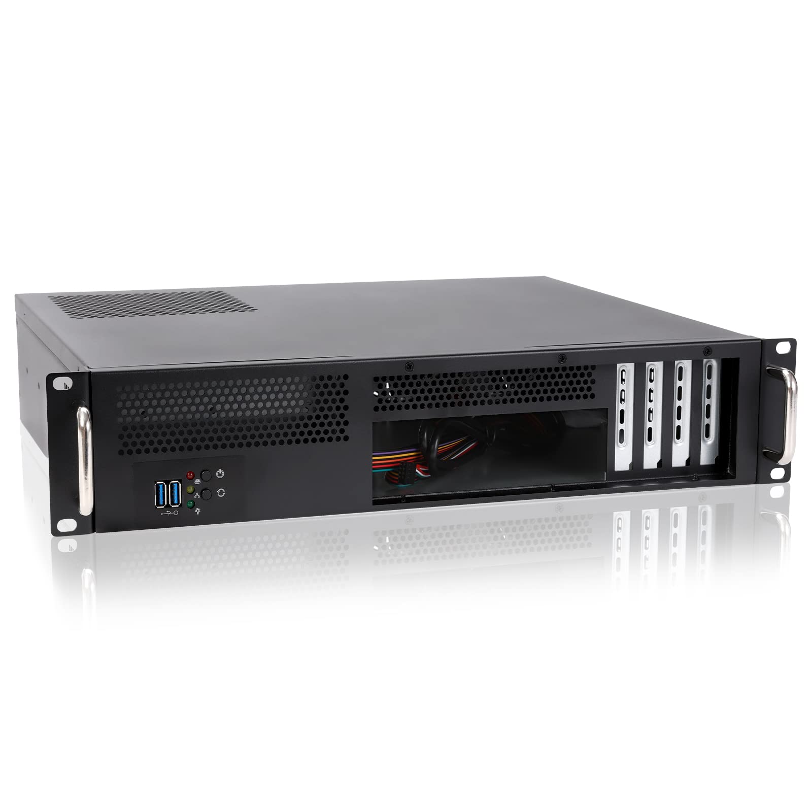 Rackchoice 2U Server Chassis Short Depth 14.17'' Front I/O With 2 X 3.5 (Int.) Matx M/B,Support Atx Psu With Either Top Or Side