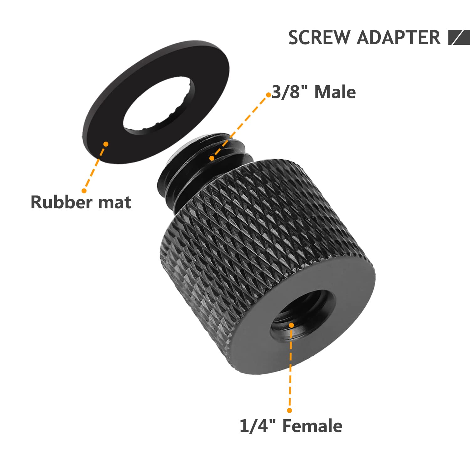 8 Pieces Camera Screw Adapter Thread 1/4' Male To 3/8' Female And 3/8' Male To 1/4' Female Adapter With Rubber Pad For Camera Monitor, Tripod, Mount
