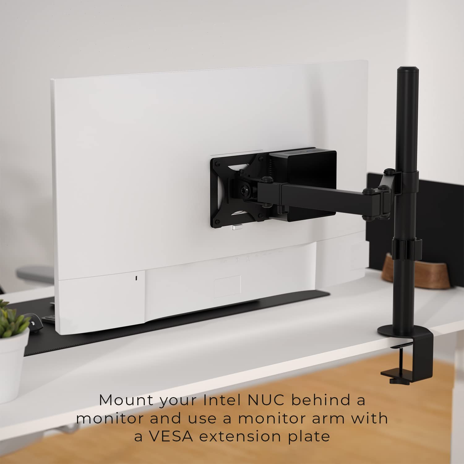 Humancentric Mounting Bracket Compatible With Intel Nuc, Vesa Monitor Arm Extension Plate Compatible With The Nuc Mini Pc Computer