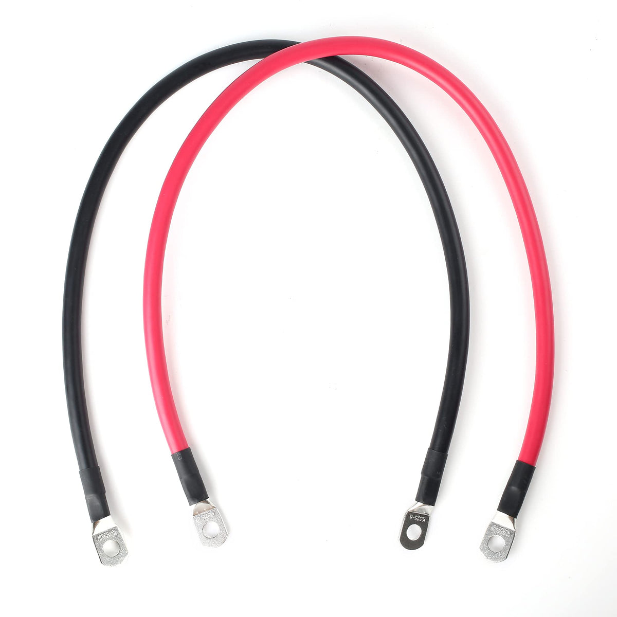 Lotfancy 4 Awg Battery Cables, 4 Gauge 2 Feet Red + 2 Feet Black Pure Copper Wires With 5/16'' Lugs Both Ends For Car Marine Sol