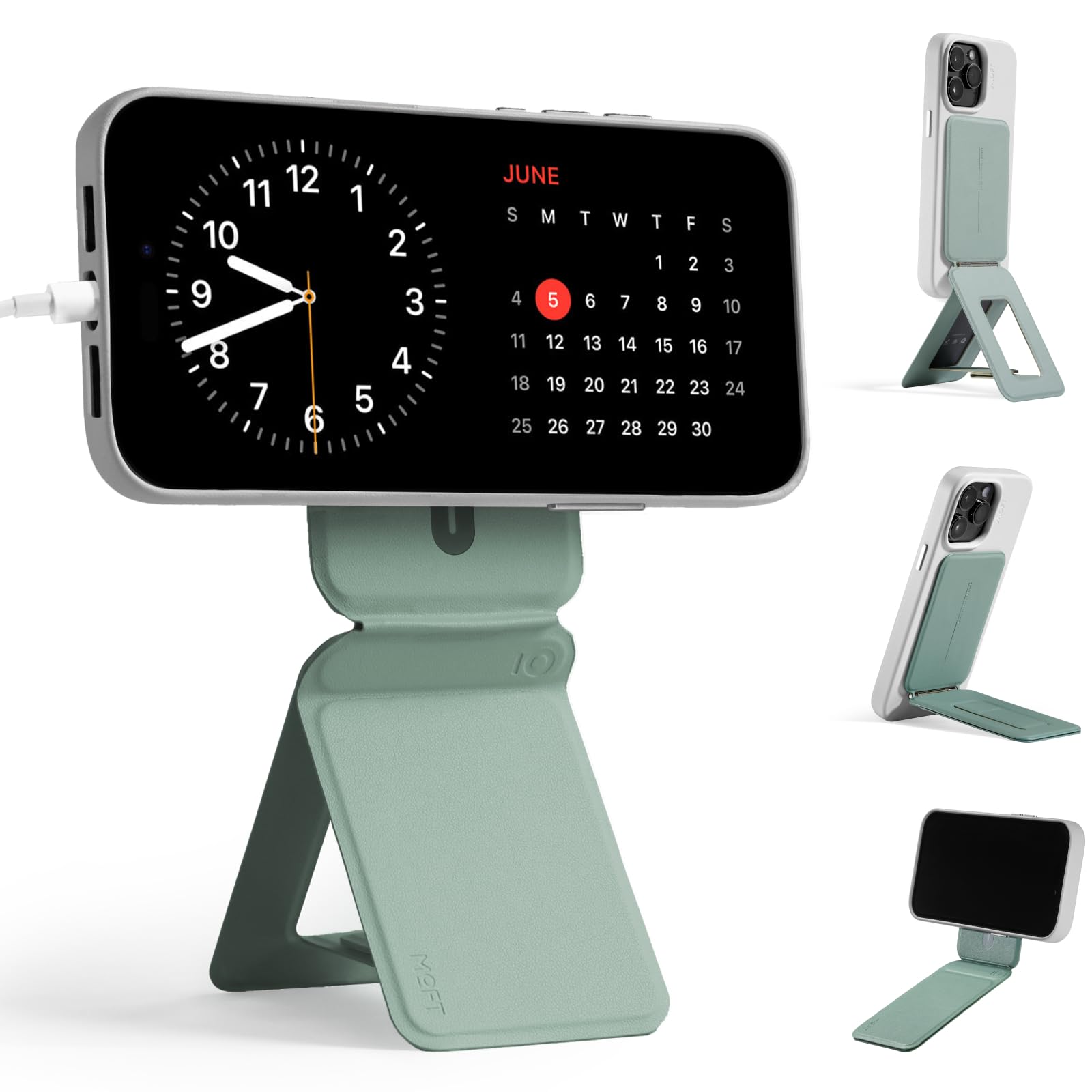 Moft Phone Tripod Stand Compatible With Iphone 16/15/14/13/12 Series, Angle Adjustment & Strong Magnets Phone Stand & Movas Invi