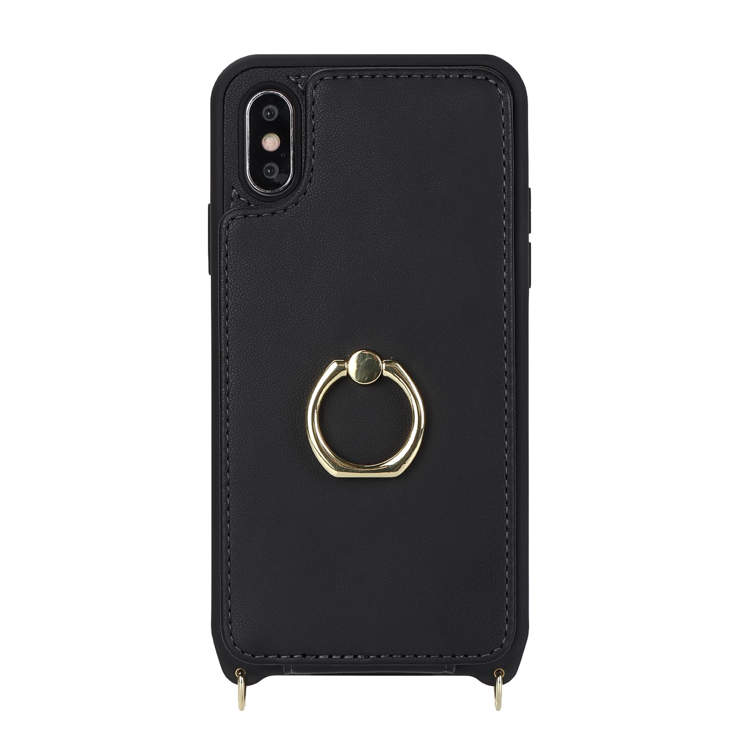 Lipvina For Iphone Xs Max Case With Card Holder And Strap For Women,Crossbody Lanyard,Kickstand Ring Stand,Snap Clasp,Phone Wall