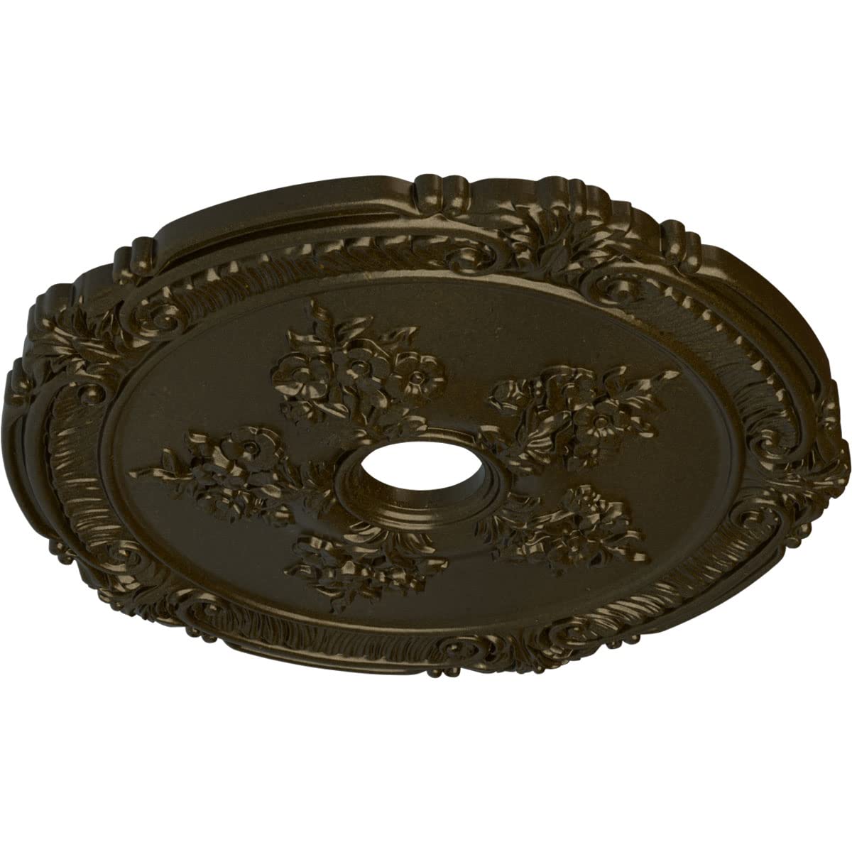 Ekena Millwork Cm26Atggs Attica With Rose Ceiling Medallion, 26''Od X 3 3/4''Id X 1 1/2''P, Hand Painted Green Gold