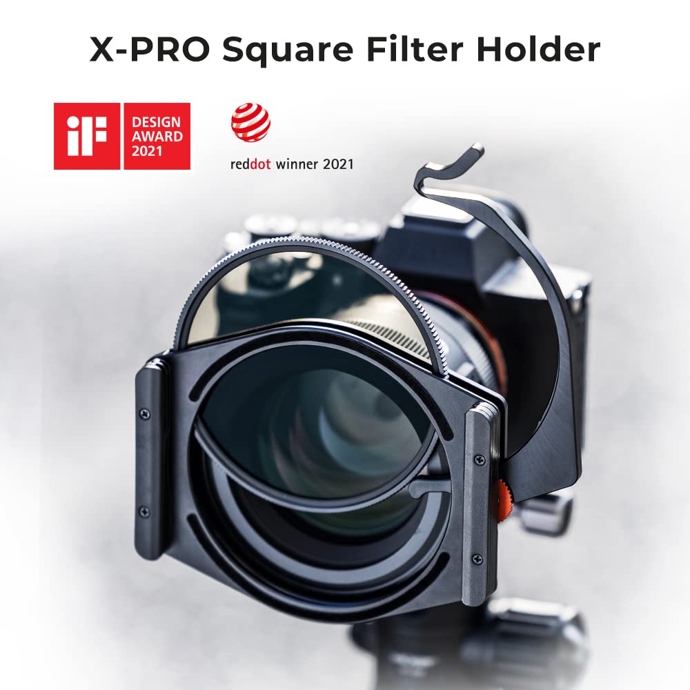 K&F Concept X Pro Metal Filter Holder Kit With 95Mm Circular Polarizer, 4 Adapter Rings For Camera Lens