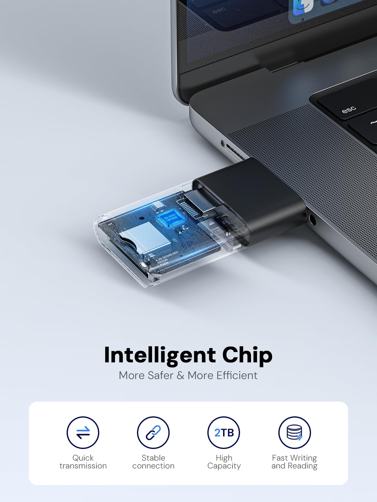 Sd Card Reader, Dockteck Usb 3.0 Card Reader To Micro Sd Card Adapter, 5G Sd Memory Card Reader, Usb A   C Adapter, Dual Slot Ca