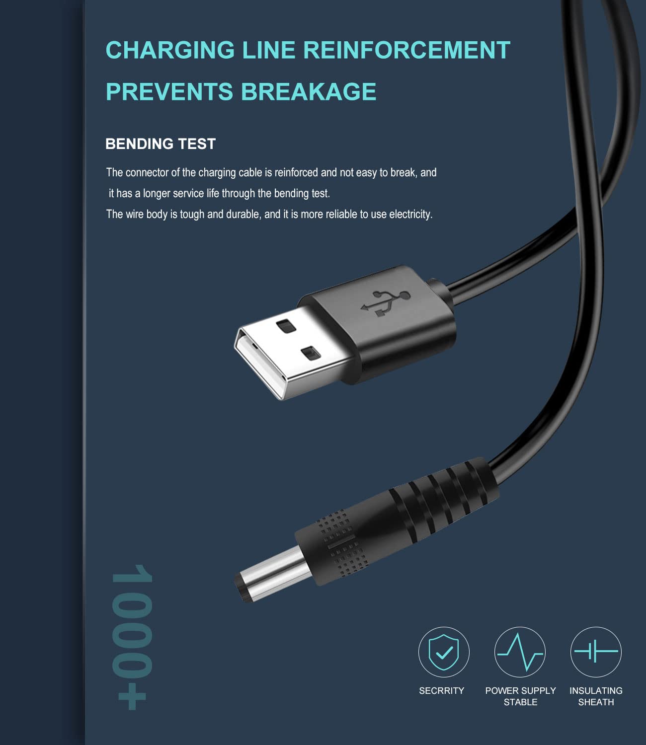 5V Dc Power Cable, Usb To Dc 5.5X2.1Mm Plug Charging Cord With 8 Connectors Adapters Fit For Speaker, Router, Led Light, Moon La