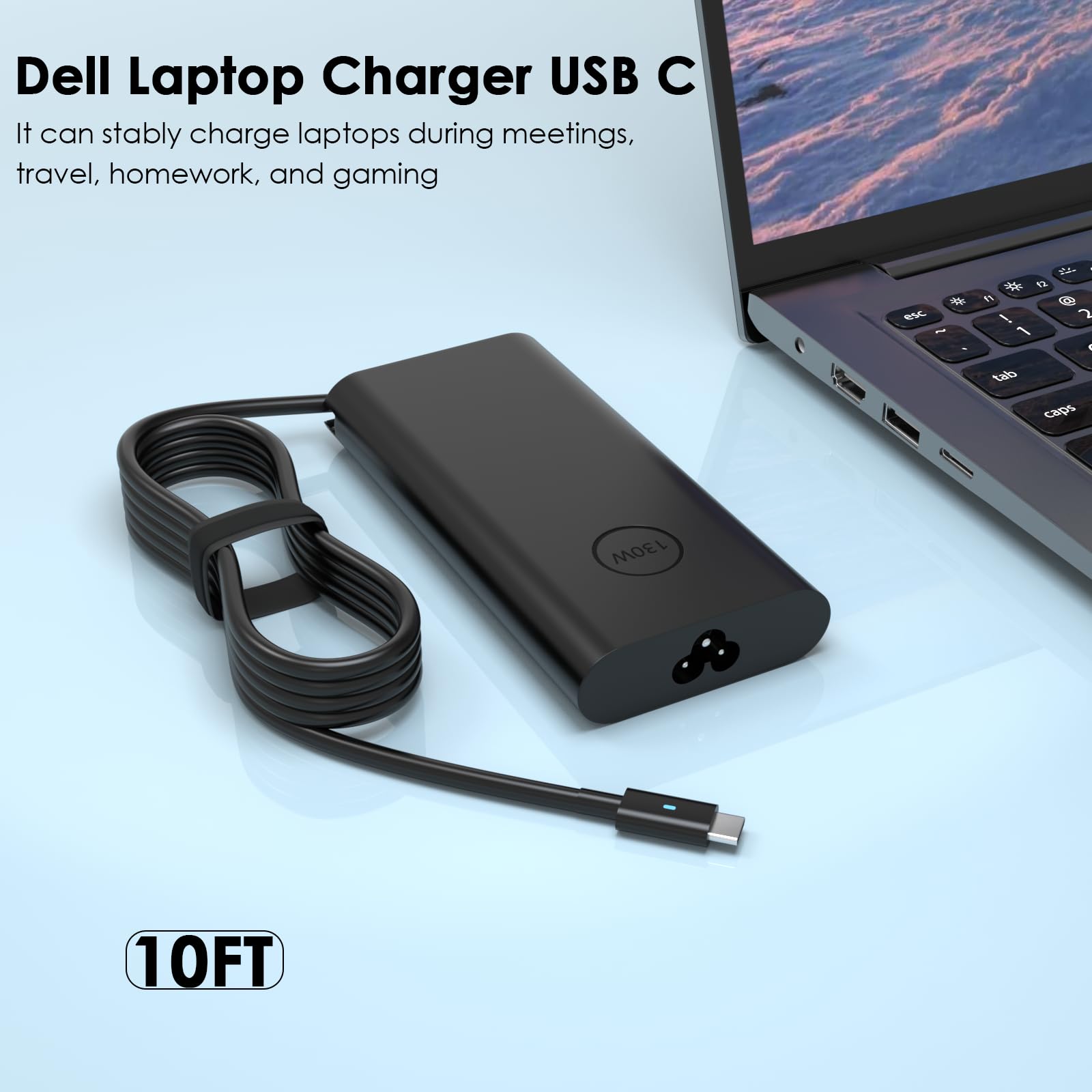 Replacement Dell 130W Usb C Laptop Charger For Dell Precision 5480 5680 3580 3480 3581 3550 3551 3560 3561 3570 3571 3590 Dell I