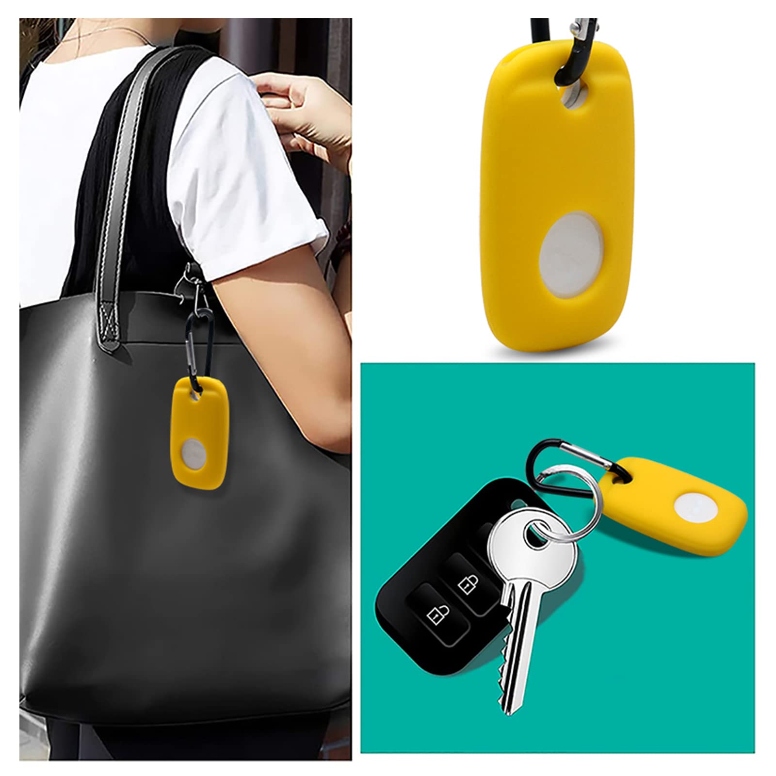 Compatible For Tile Pro (2022) Case 2 Pack. Powerful Bluetooth Tracker Holder With Keychain, Keys Finder & Item Locator For Keys