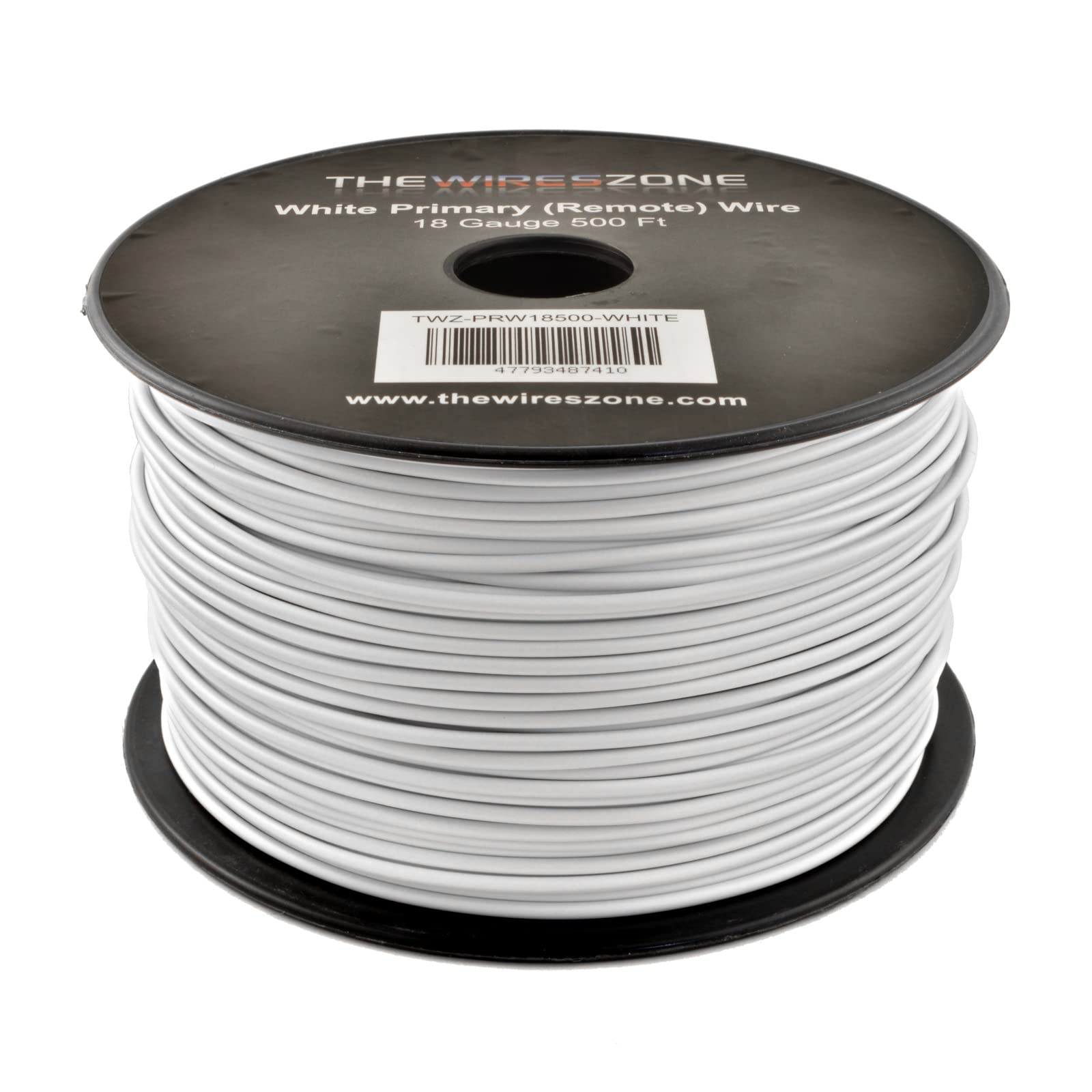 The Wires Zone White 18 Gauge AWG 500 Feet ft Stranded Primary Remote Wire Cable