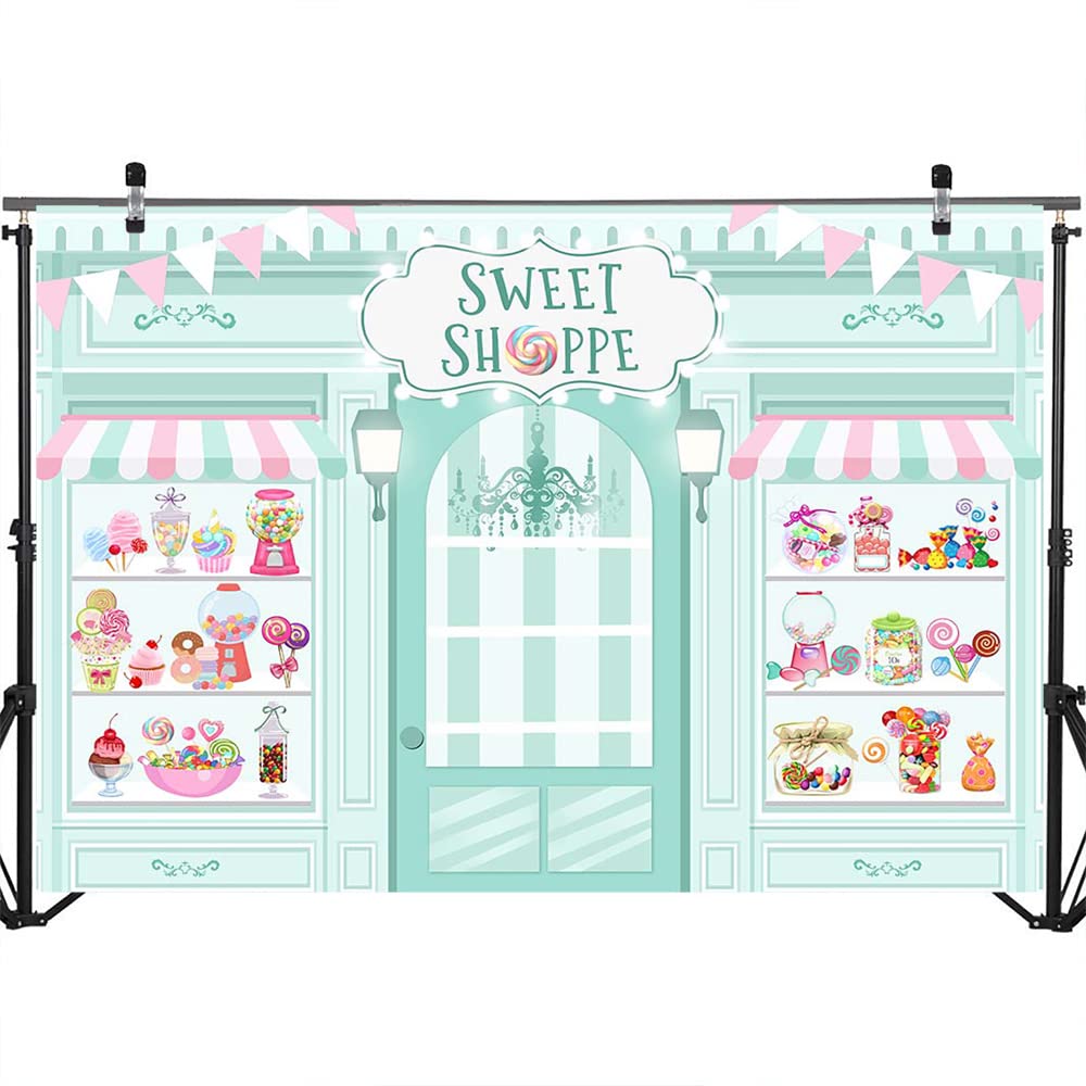 Mocsicka Sweet Shoppe Backdrop Dessert Parlor For Girl Birthday Party Background Decorations Donut Ice Cream Cake Table Decor Ph