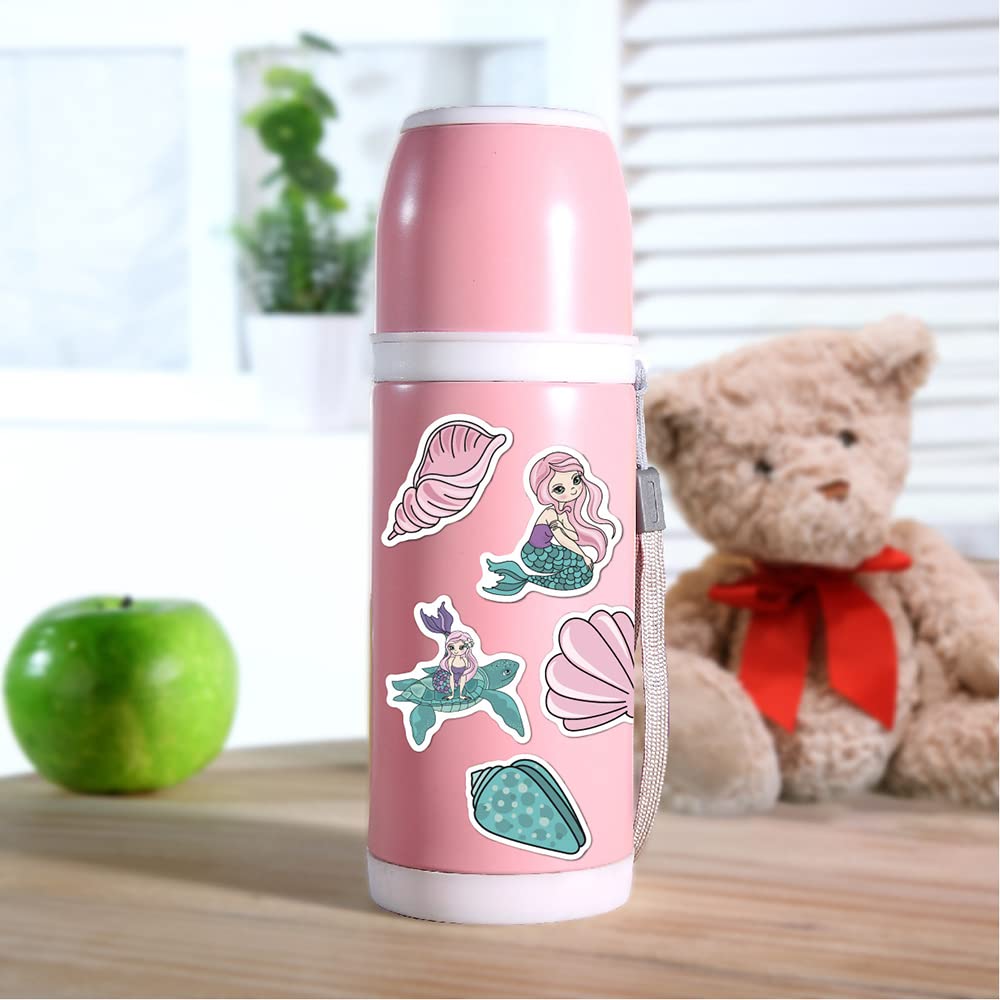 Cartoon Sea Mermaid Stickers For Boys Girls Teens Kids|50 Pcs|Cute Waterproof Vinyl Stickers For Laptop Computer Hydroflasks Wat