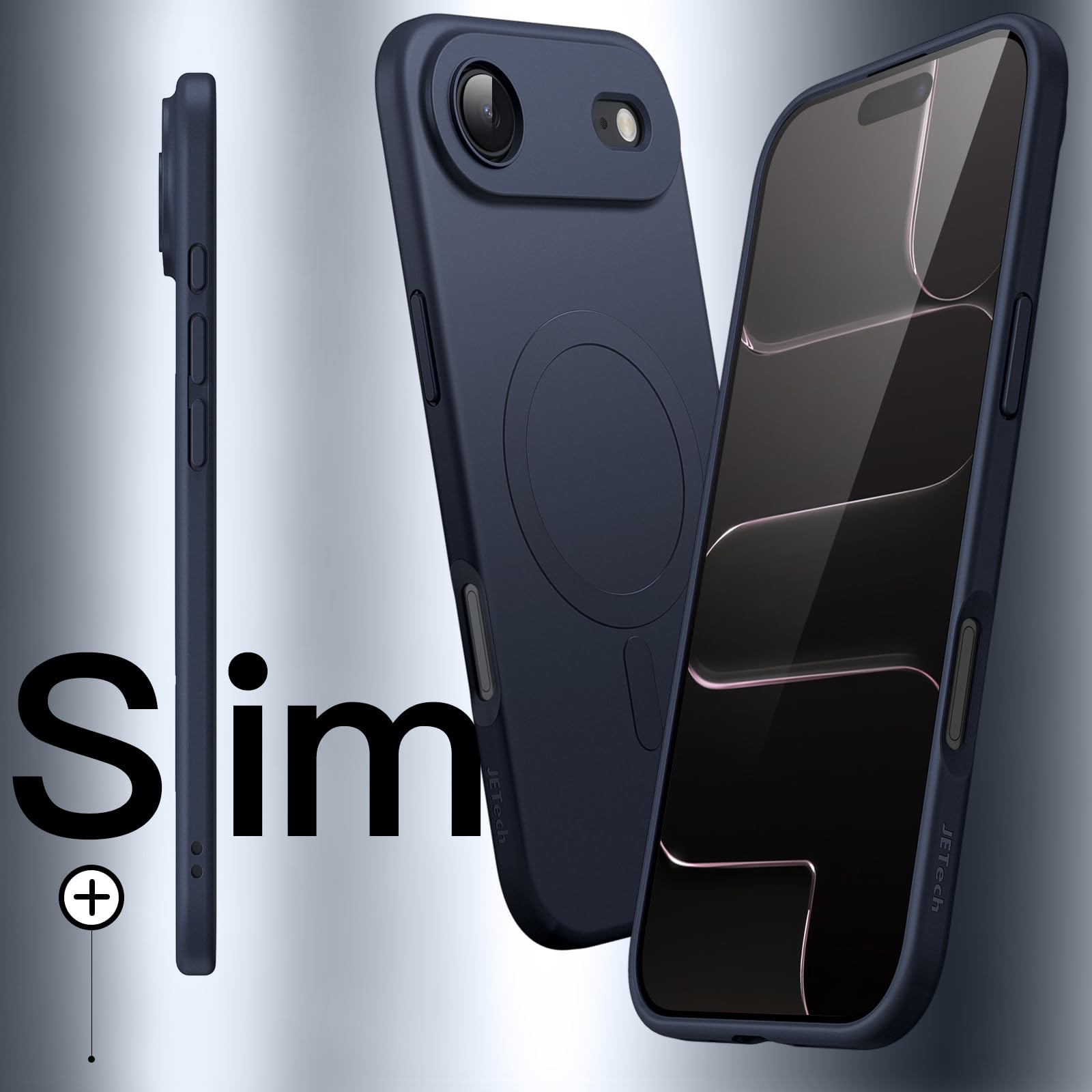 Jetech Magnetic Slim Case For Iphone 17 Air Compatible With Magsafe, Camera Lens Full Protection, Soft Tpu Thin Protective Phone