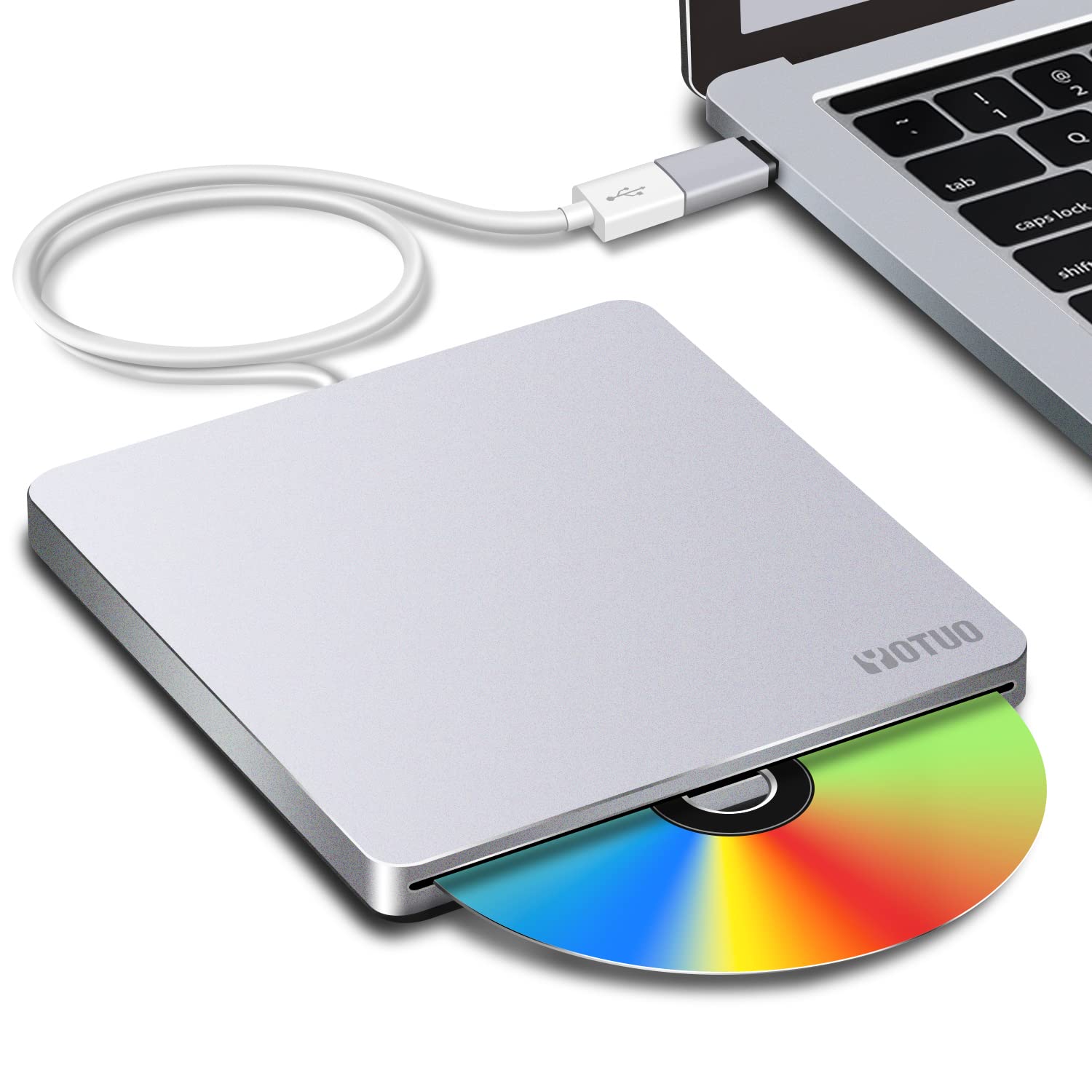 Yotuo External Dvd Drive, Portable Inhalation Usb Cd/Dvd +/ Rw Drive/Dvd Player For Laptop Cd Rom Burner Compatible With Windows