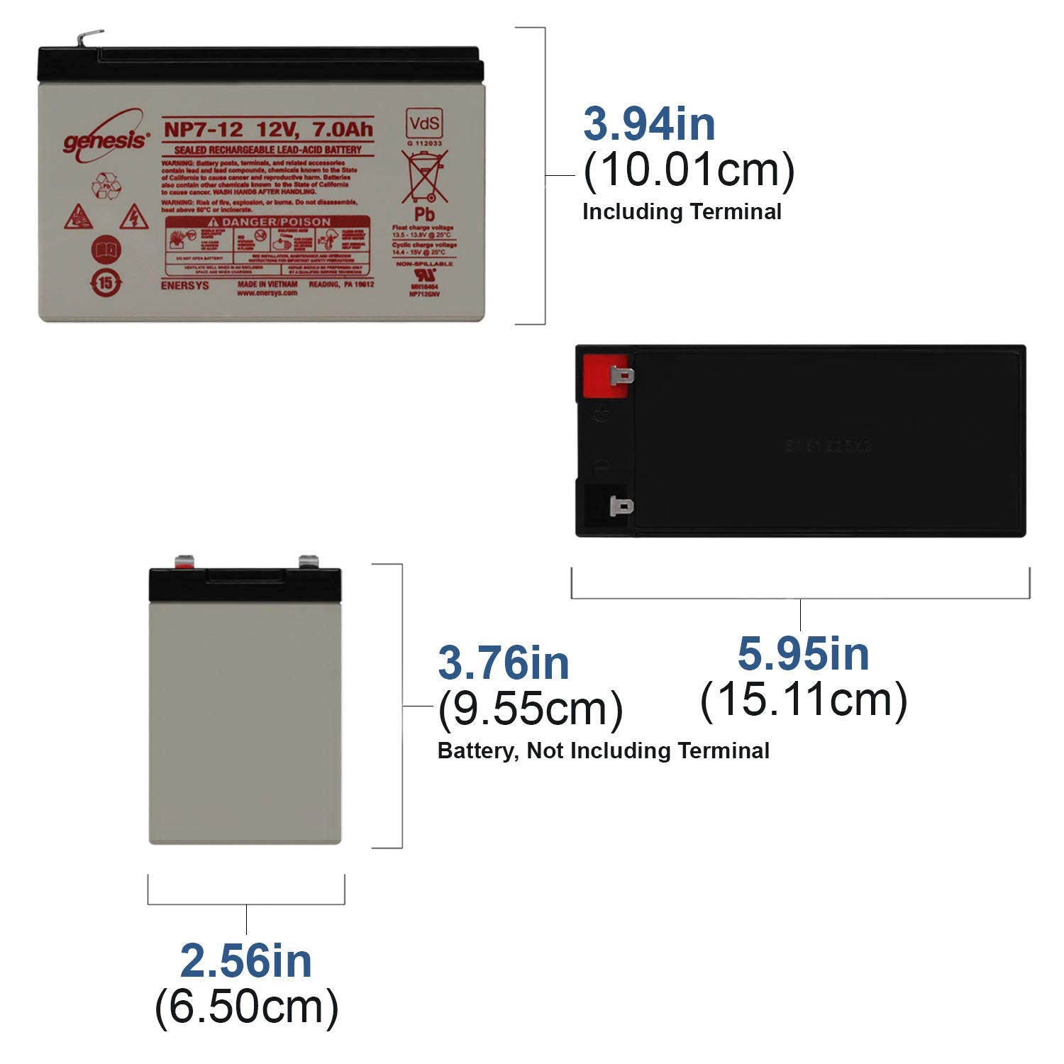 Enersys Genesis Np7 12 12V 7Ah Sealed Lead Acid Battery