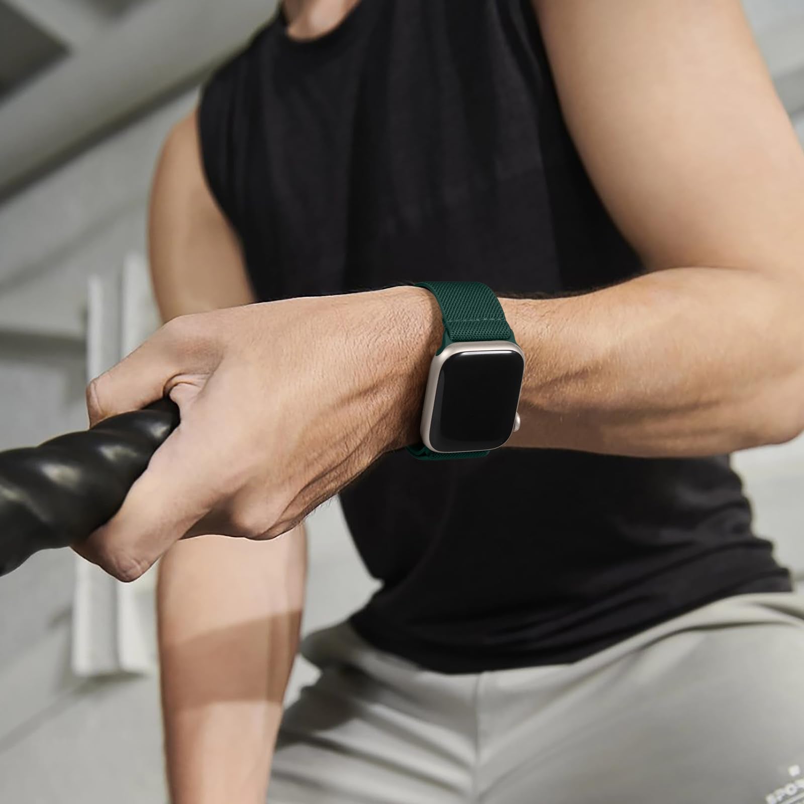 Maledan Stretch Band Compatible With Apple Watch Bands 44Mm 45Mm 40Mm 41Mm 38Mm 49Mm 42Mm Men Women,Stretchy Nylon Elastic Brace