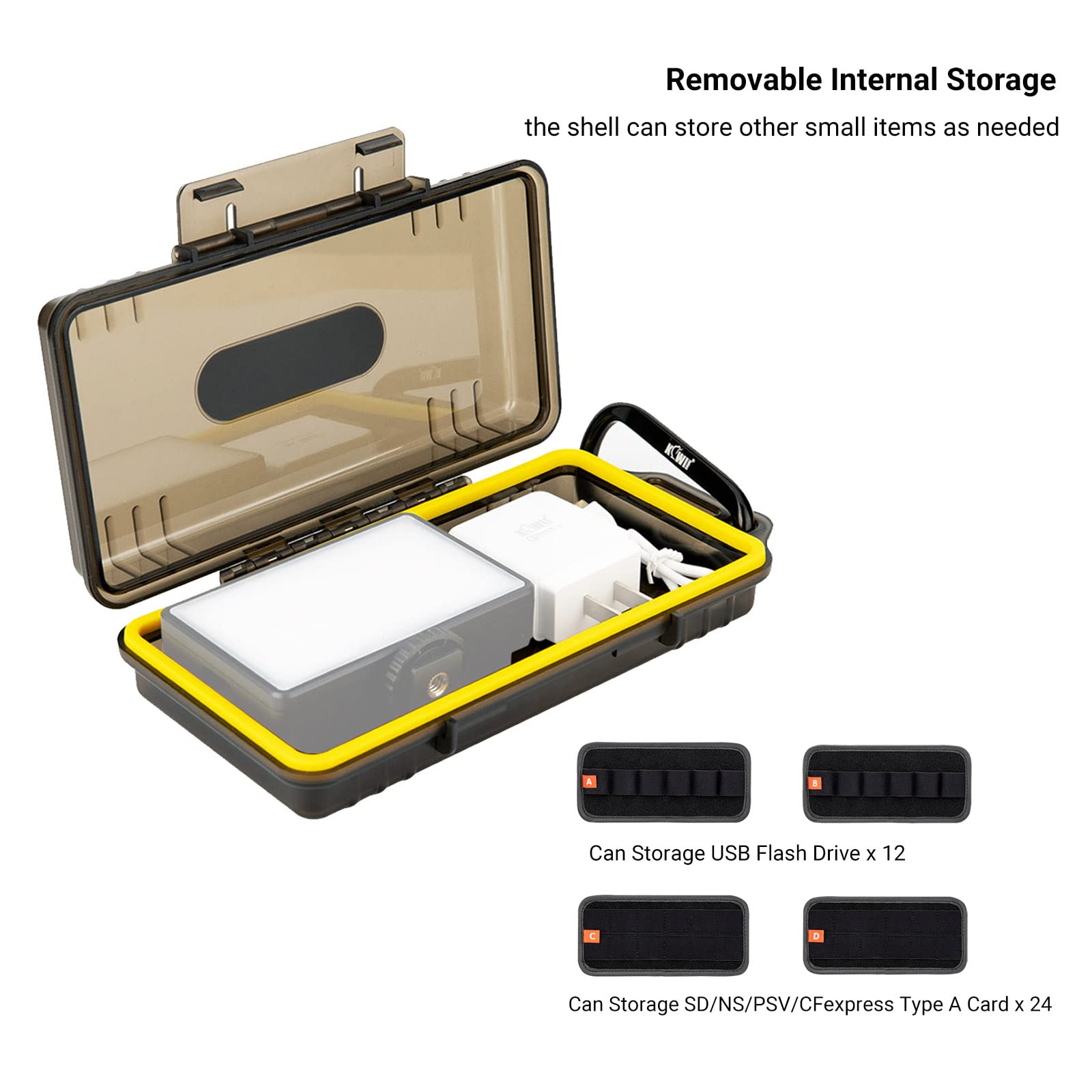 (12 Usb+24 Sd) Usb Flash Drive Case With Labels,Thumb Drive Jump Drive Pen Drive Holder Organizer, Shockproof Water Resistant,Sd