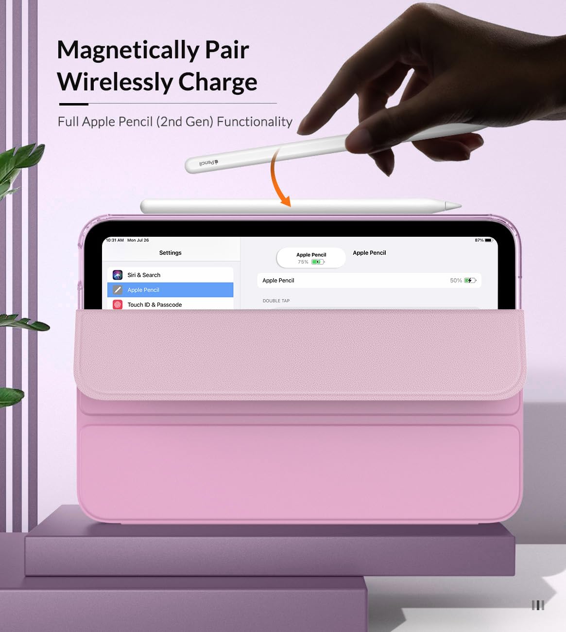 MoKo iPad Mini 7 Case (2024) & Mini 6 Case (2021) - Soft TPU Frosted Back Cover, 8.3 - Nosegay Pink