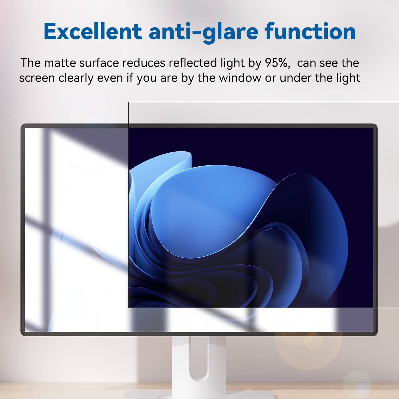 [2 Pack] 32 Inch Computer Privacy Screen Filter For 16:9 Widescreen Monitor, Iprokko Removable 32In Anti Blue Light Glare Privac