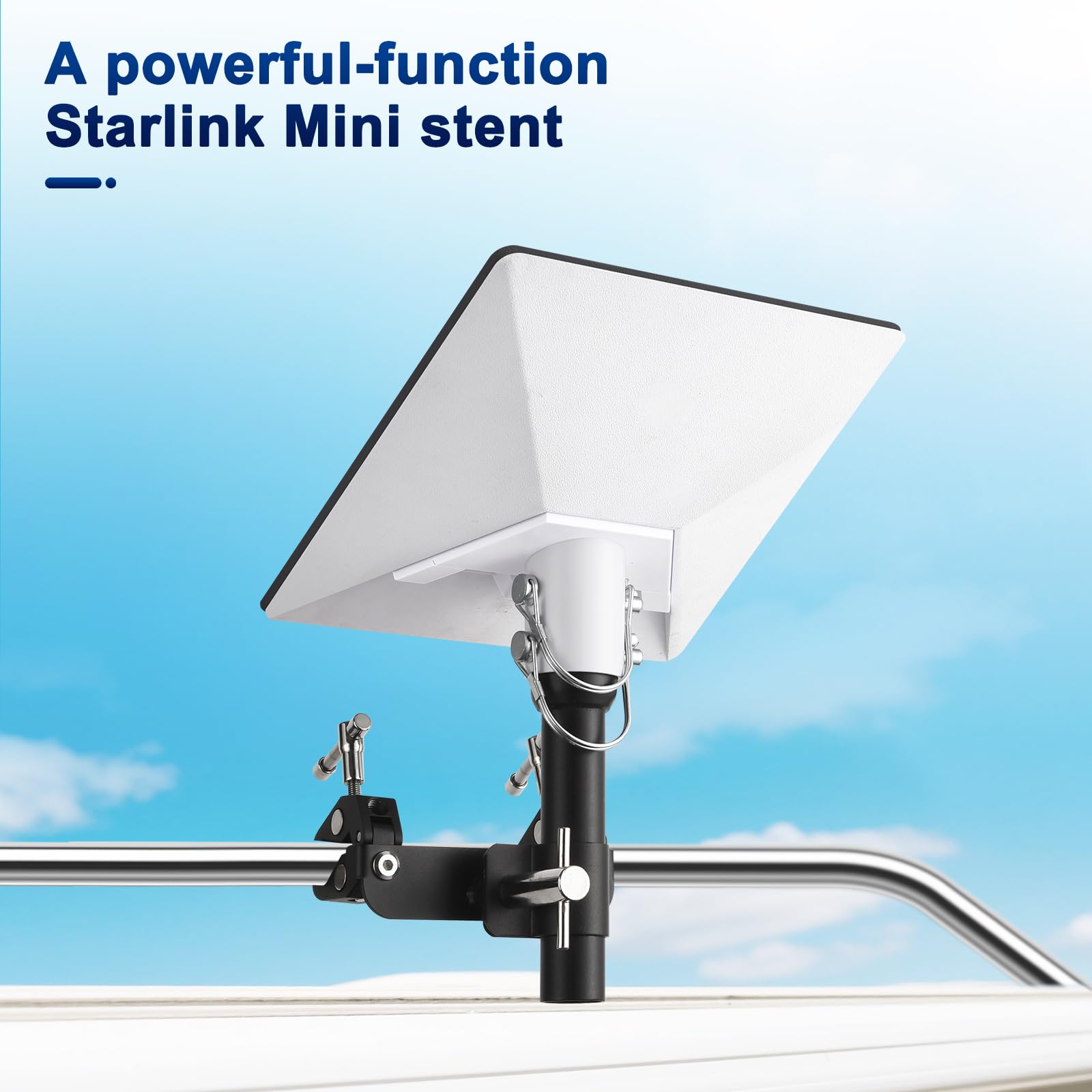 Gadfish Starlink Mini Rv Mount - Adjustable Jig & Pipe Adapter For Pole Rack/Railing/Boat Pole/Roof Mount, Portable Design & Com