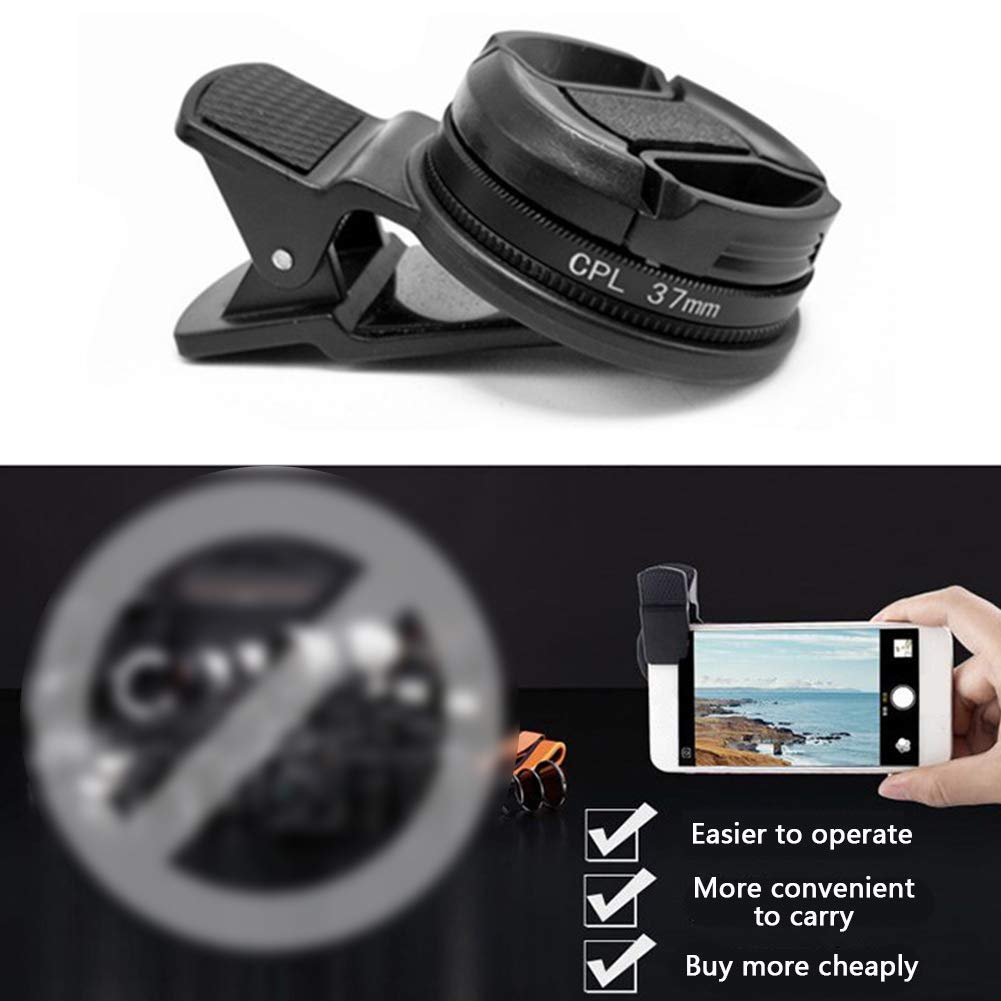 37Mm Circular Universal Portable Polarizer Camera Lens Cpl Filter Professional(Black)