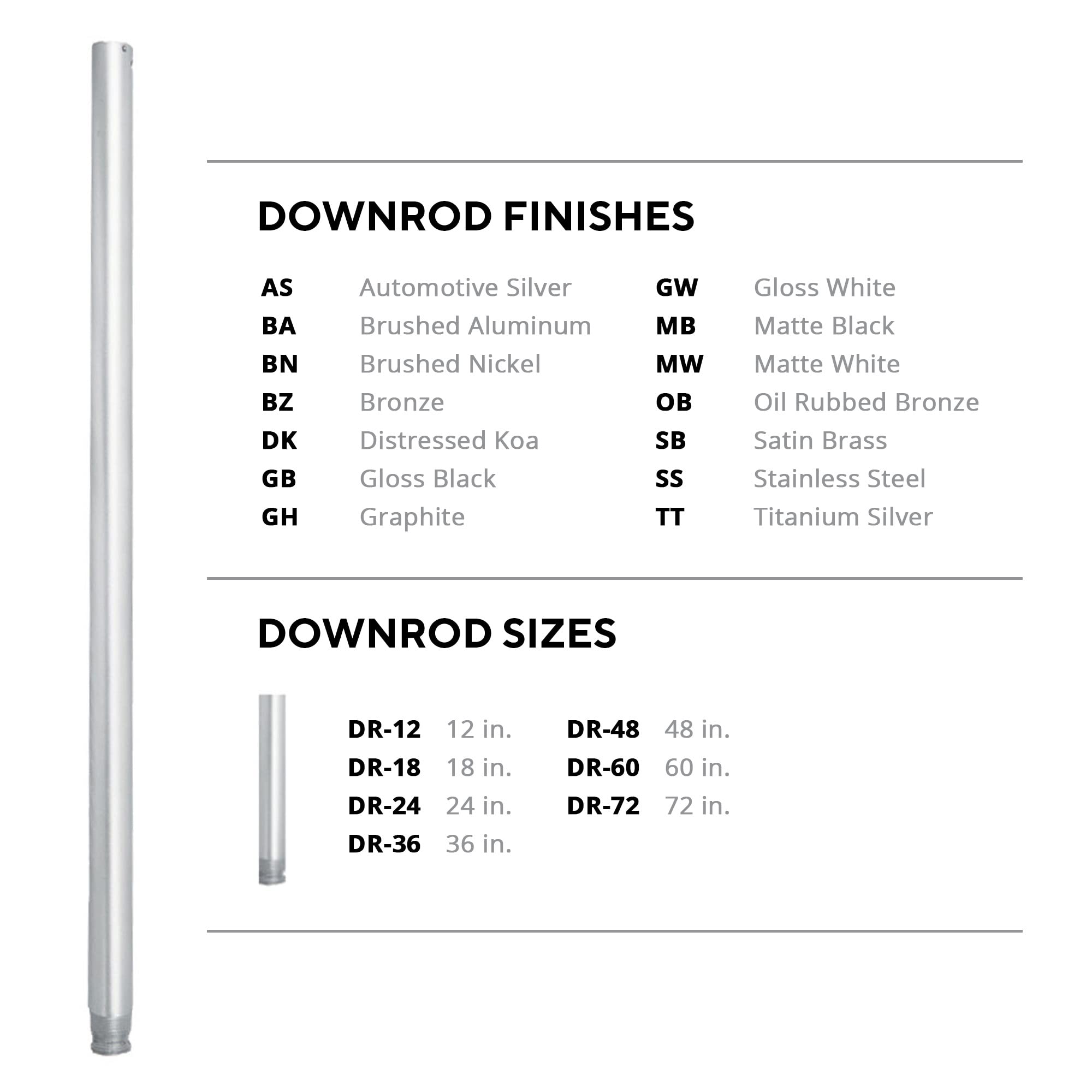 18In Ceiling Fan Extension Downrod In Oil Rubbed Bronze