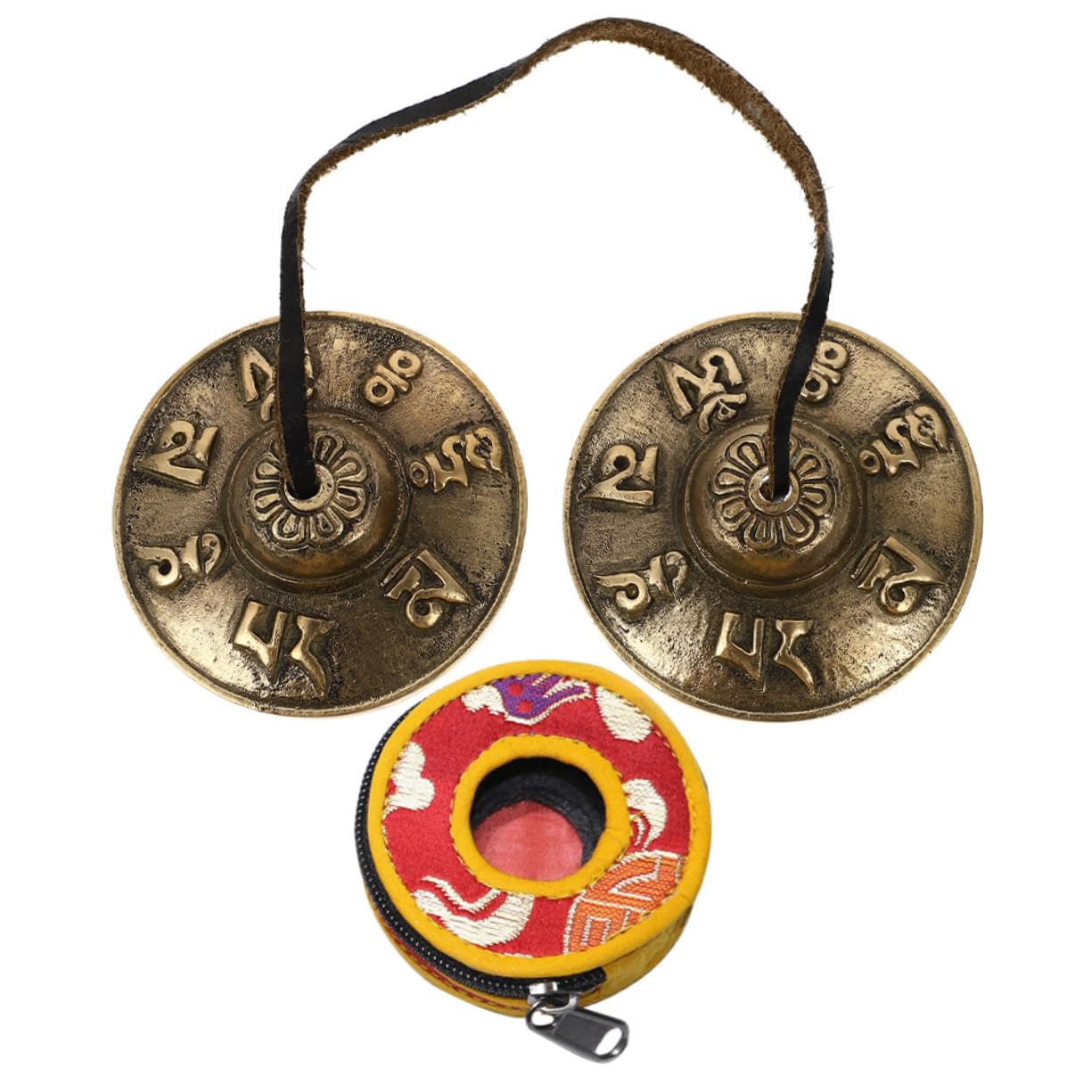JOINPAYA Buddhist Temple Supply Brass Bell Chimes Meditation Cymbals for to Learn Design