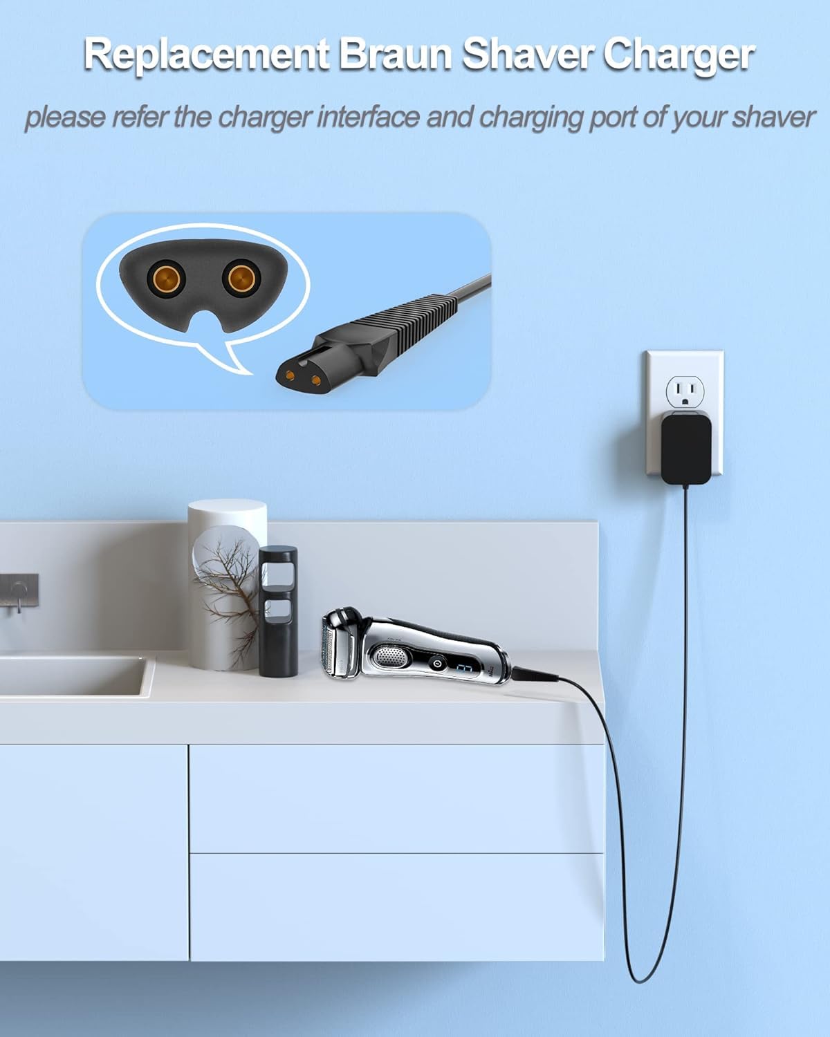 Fgieu 12V Shaver Charger For Braun Series 7 9 3 5 1 Xt5 Electric Razor 3040S 340S 9385Cc 370 720 760Cc 790Cc 720S 4 7865Cc 9090C