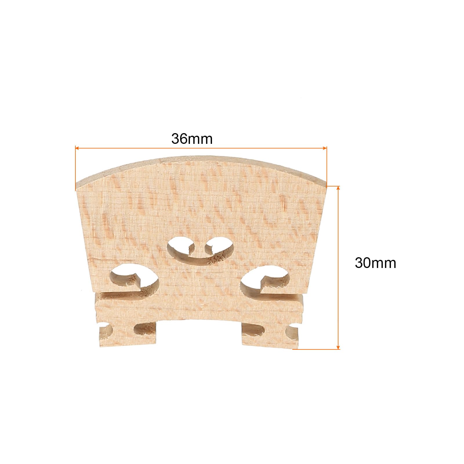 Meccanixity 1/8 Violin Bridge Maple Wood Violin Parts For 1/8 Violin, Pack Of 4